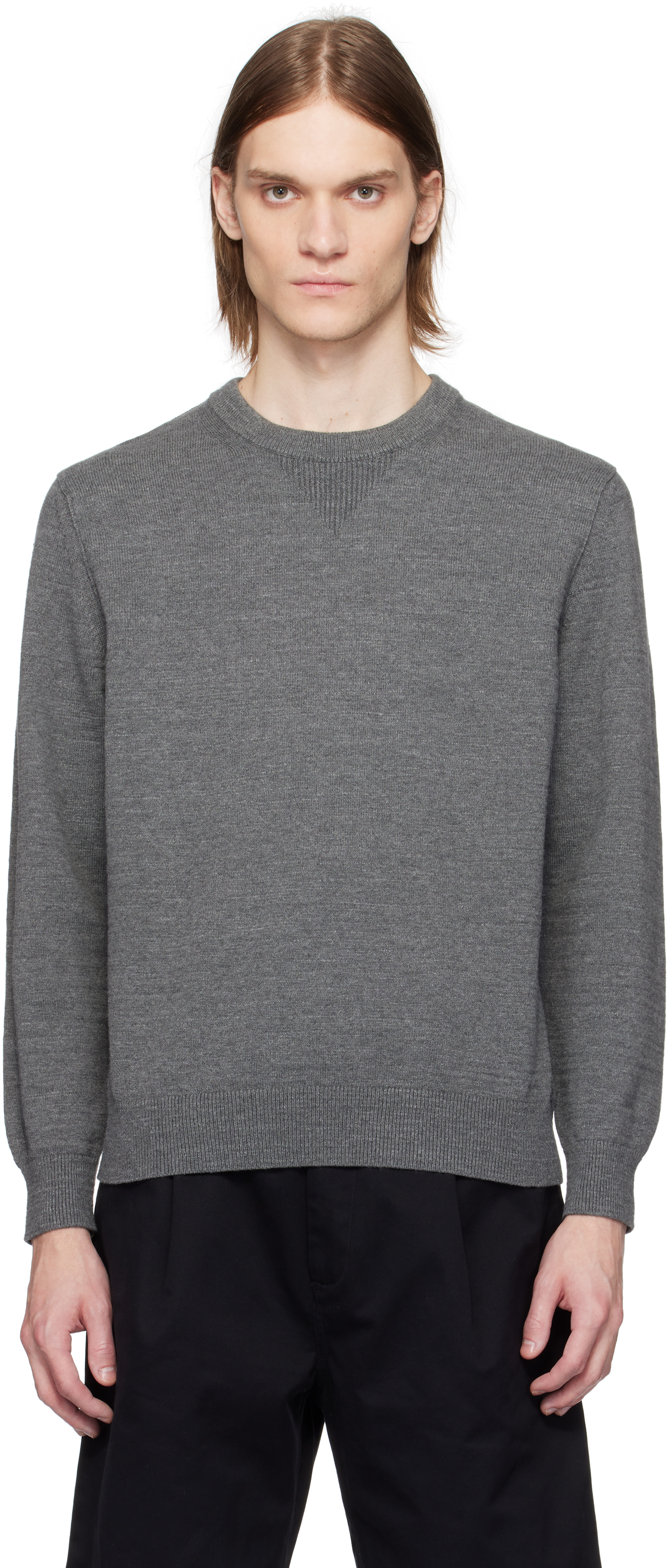 Gray Cotton Slub Laurel Sweater