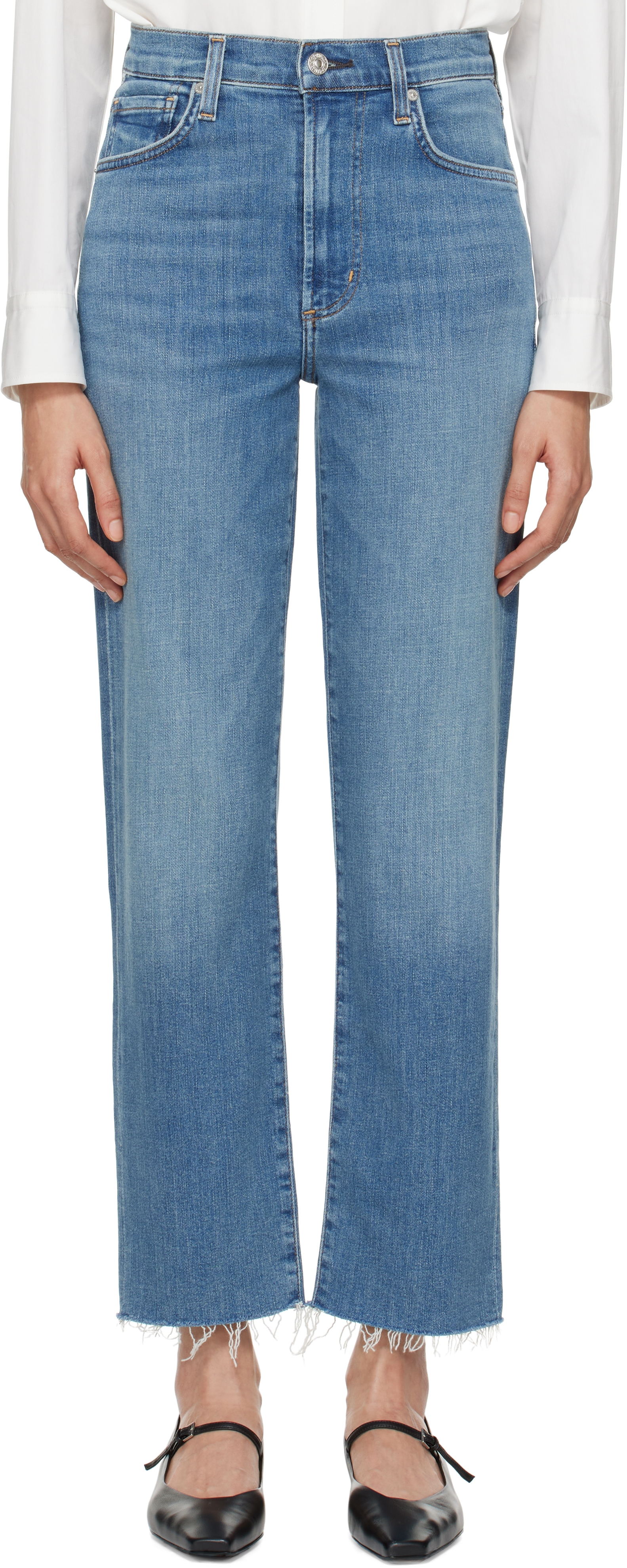 Citizens of Humanity: Blue Caia Straight Jeans SSENSE
