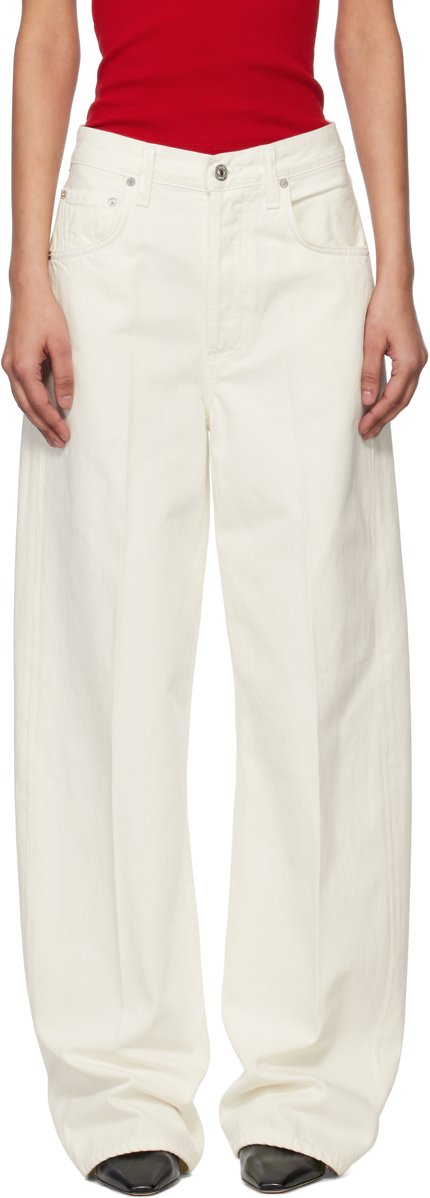 Citizens of Humanity: Off-White Ayla Baggy Jeans | SSENSE