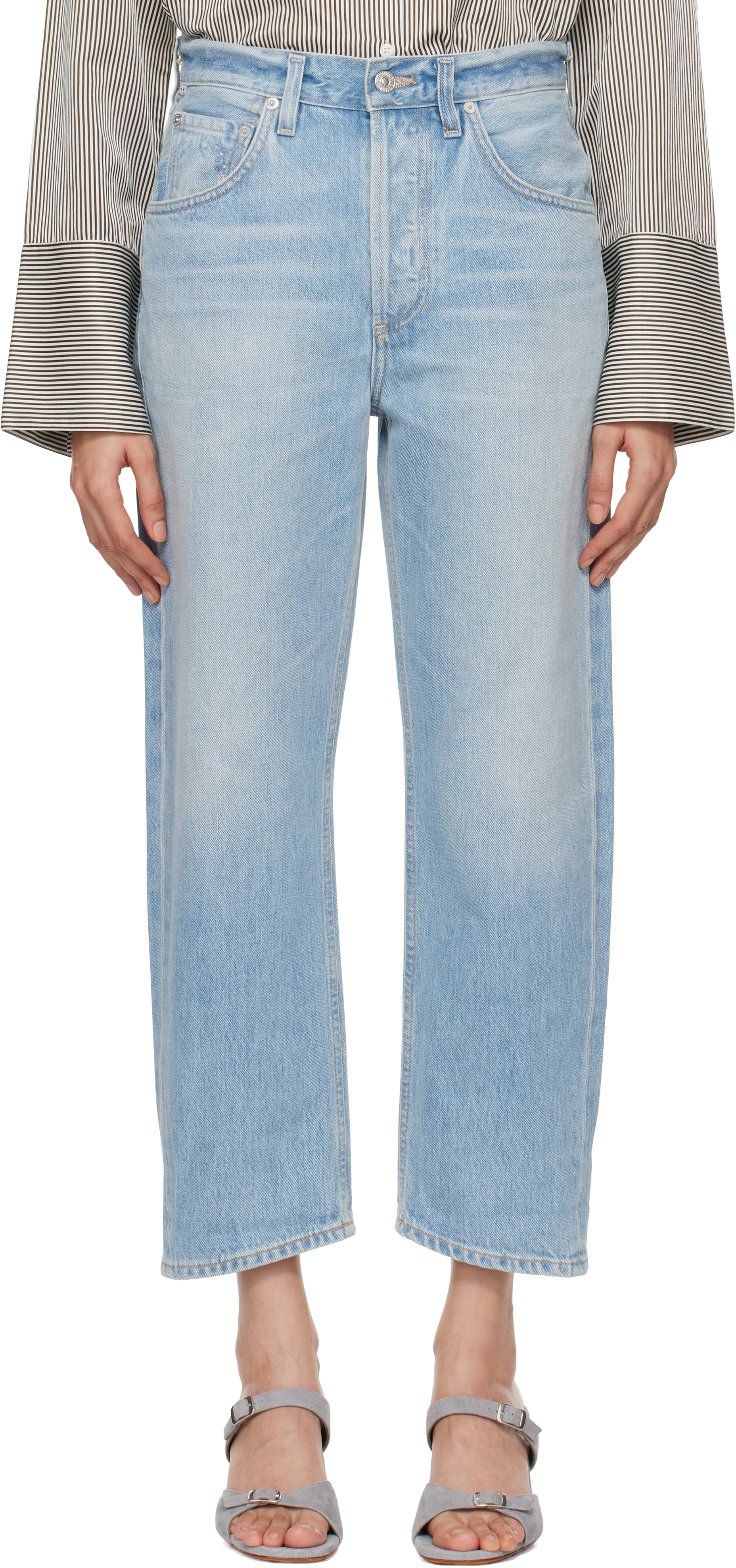Citizens Of Humanity Blue Dahlia Bow Leg Baby Roll Jeans In Ribbon