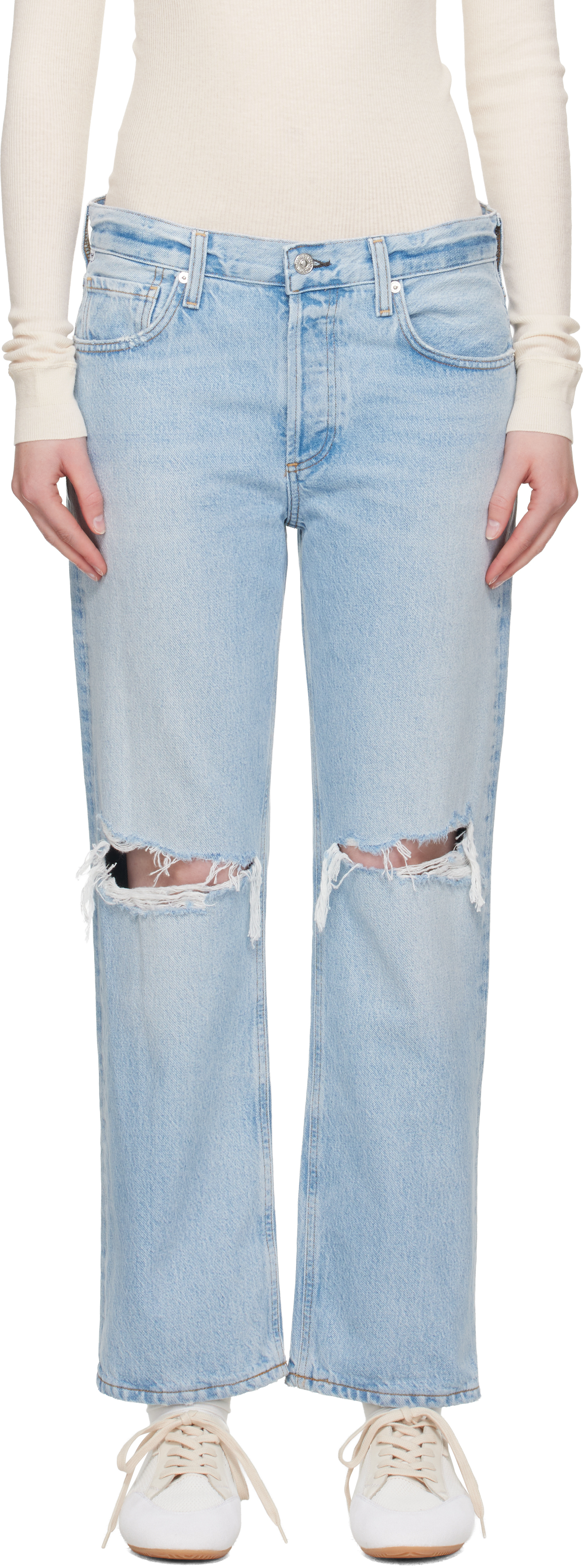 Citizens Of Humanity Blue Neve Low Slung Relaxed Jeans