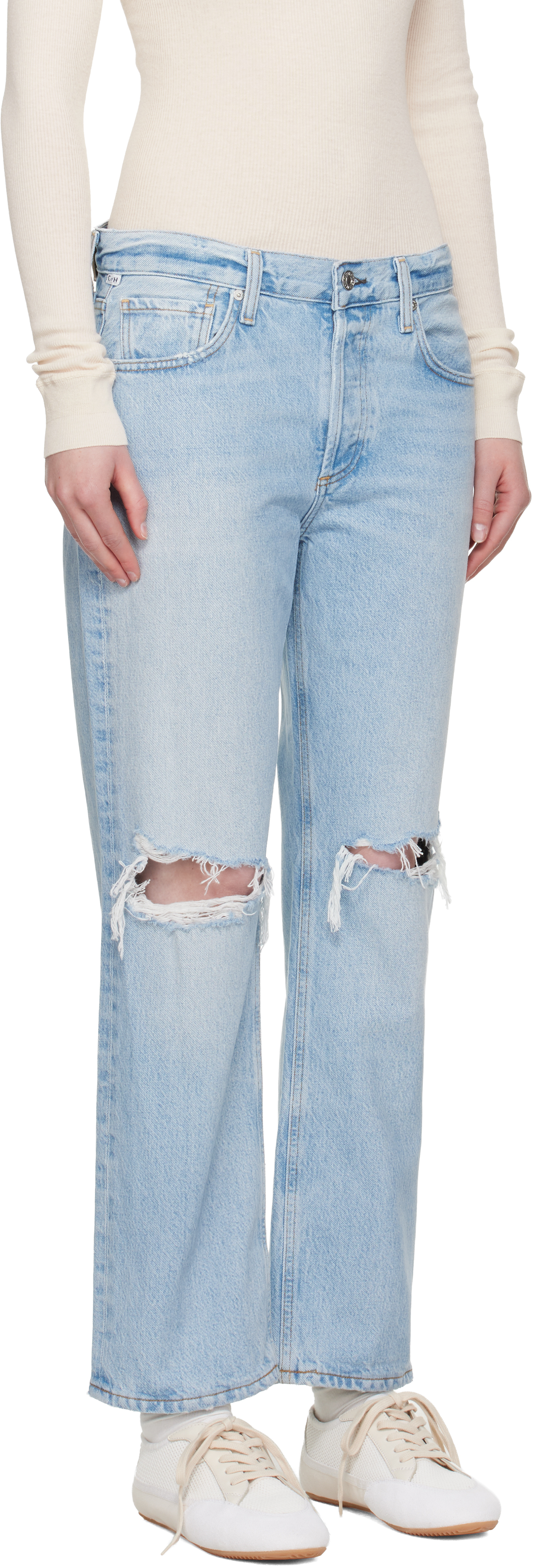 Citizens Of Humanity Blue Neve Low Slung Relaxed Jeans