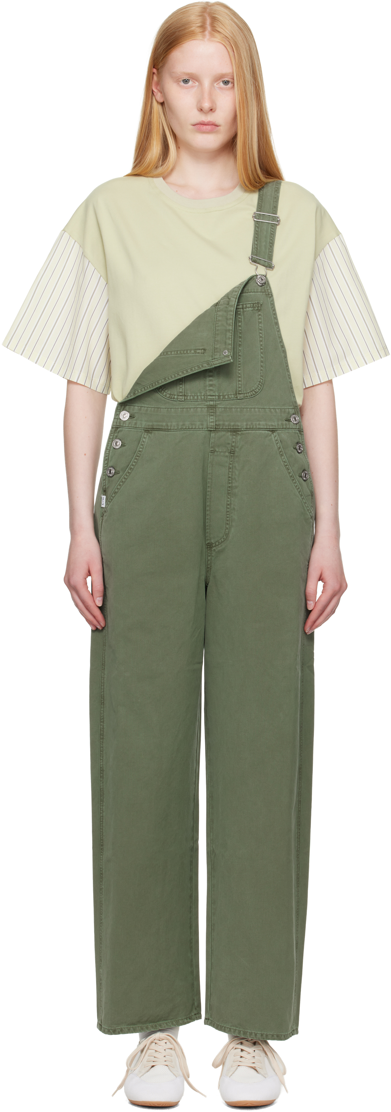 Citizens Of Humanity Khaki Freya Denim Overalls