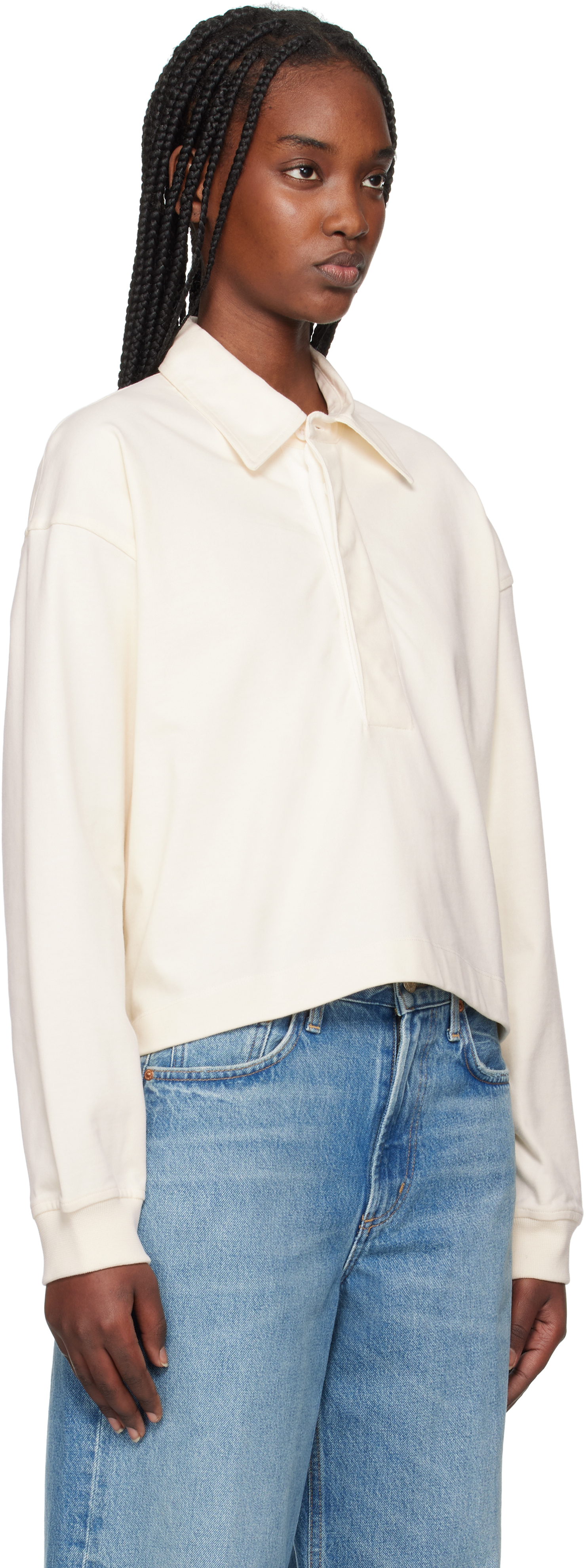 Citizen Of Humanity Off-white Aris Rugby Polo In Pashmina (off White)