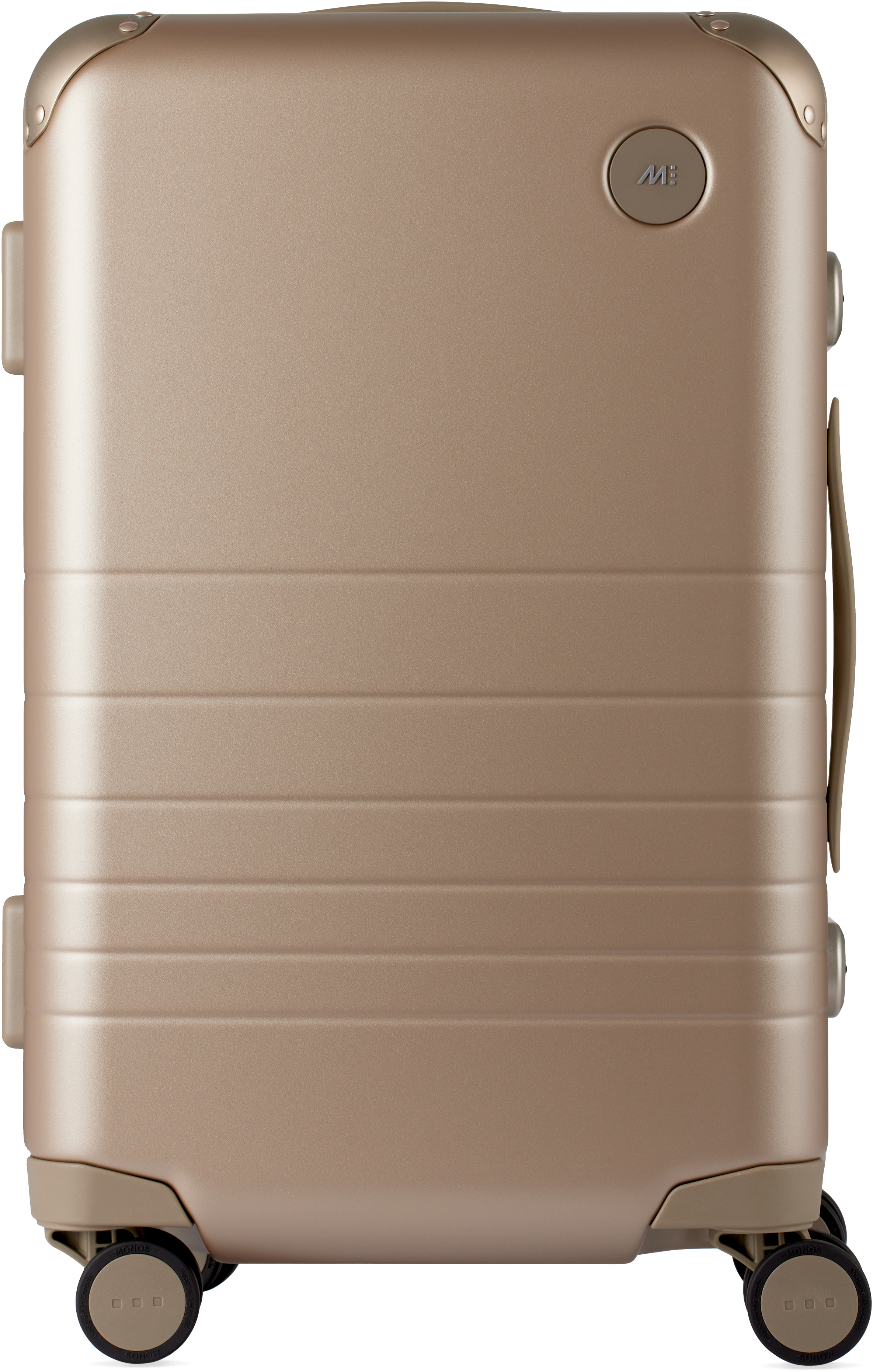 Beige Hybrid Carry-On Suitcase