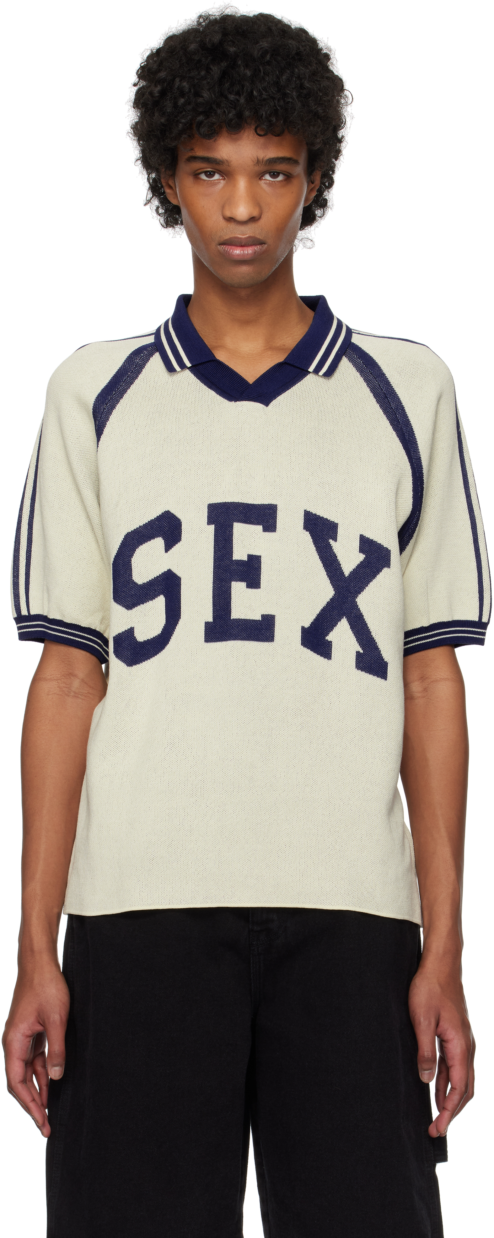 Beige & Blue Captain Kinky Polo