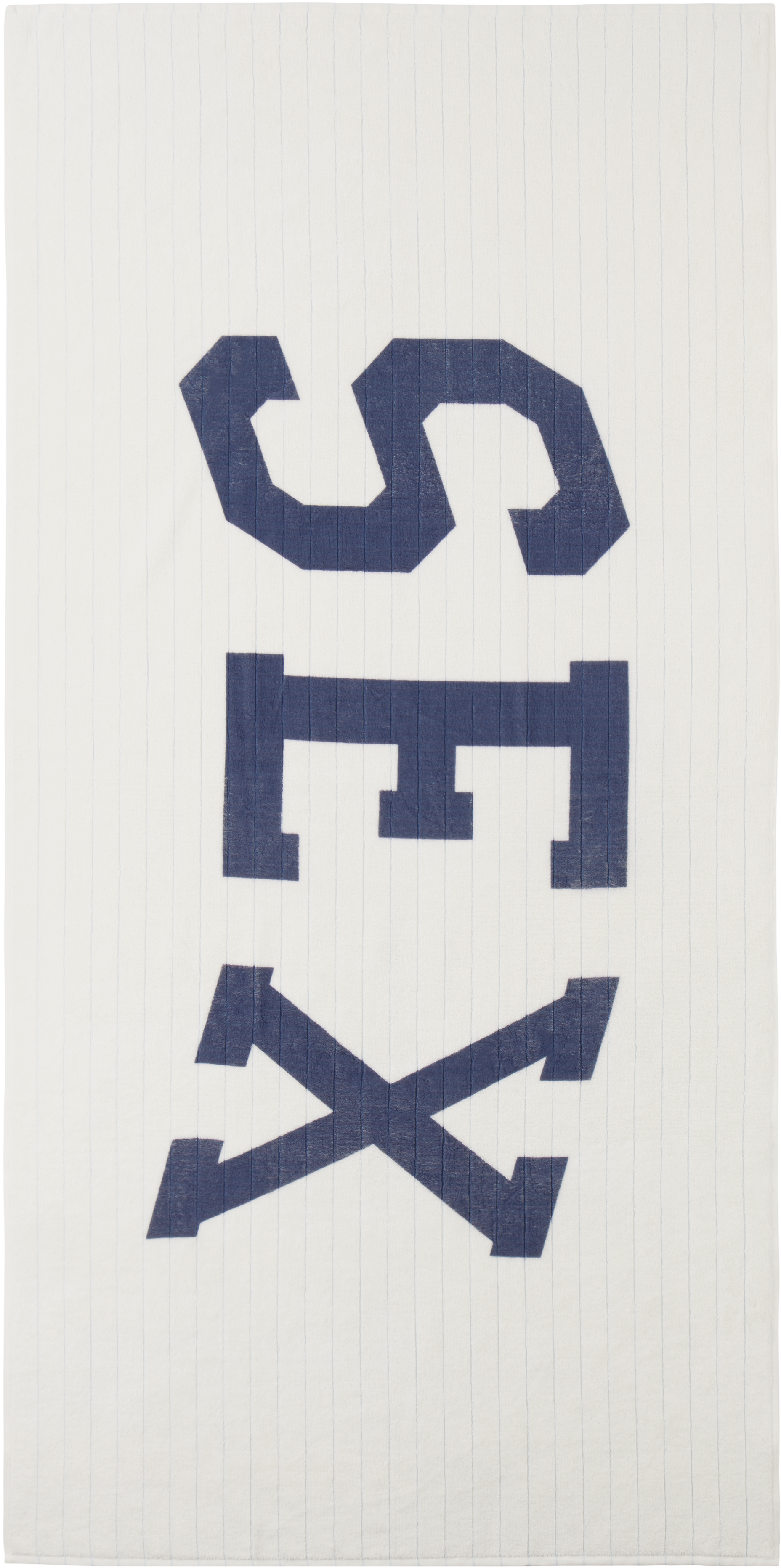 Carne Bollente Off-white 'game On, Clothes Off' Bath Towel In Blue