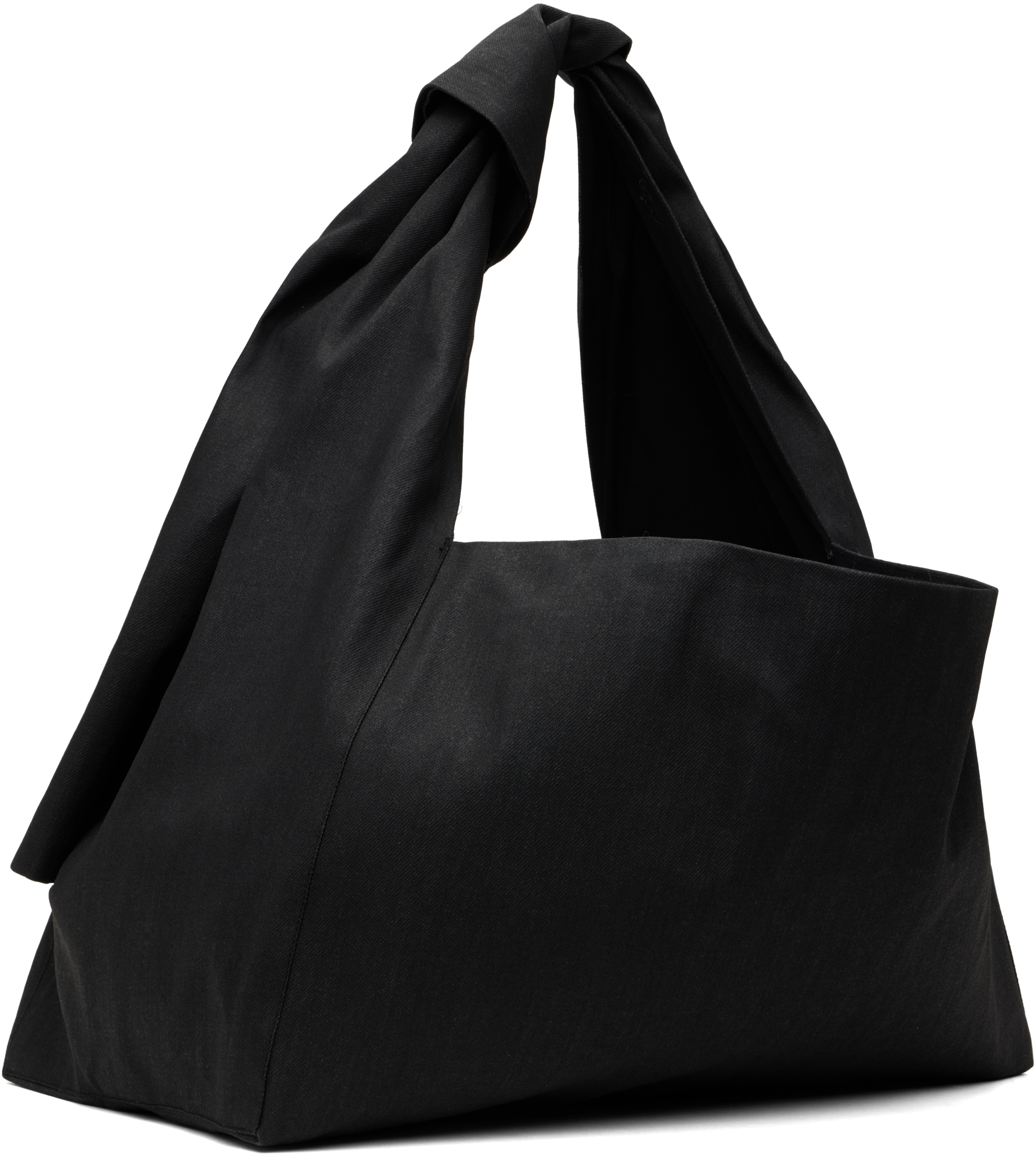 Omar Afridi Gray Coated Denim Knotted Lidia Tote In Brown