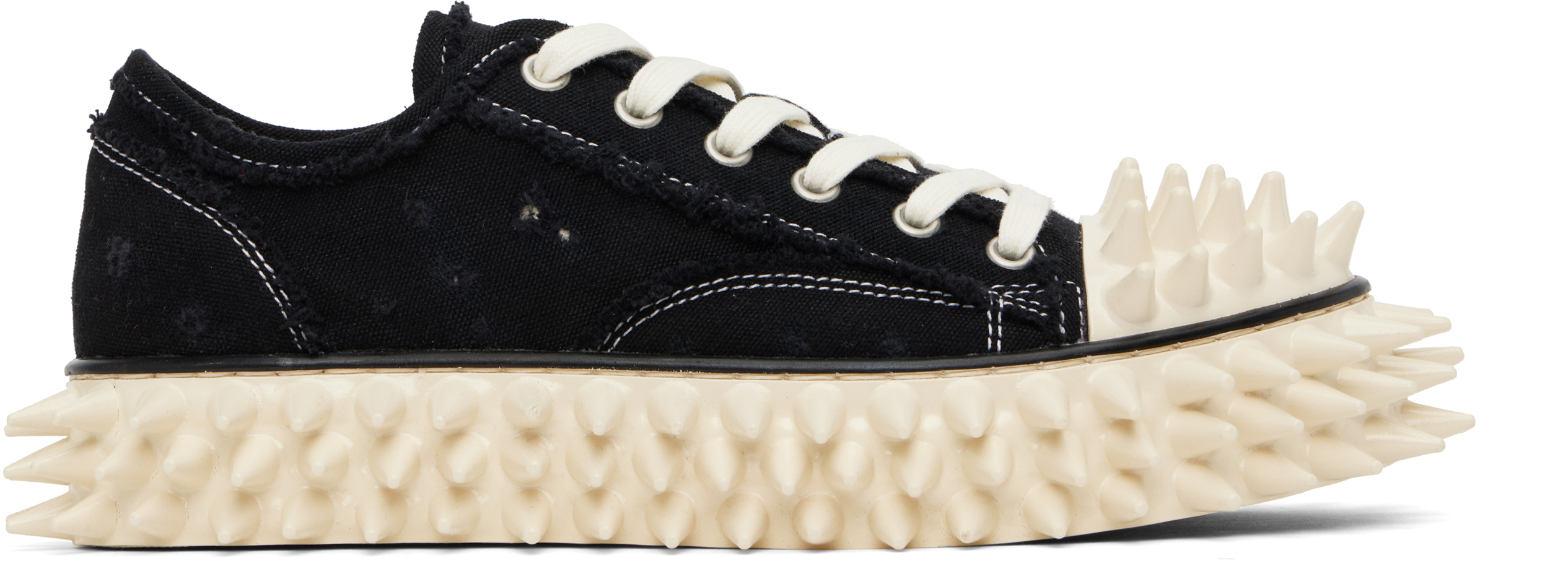 Black Spiky Canvas Sneakers