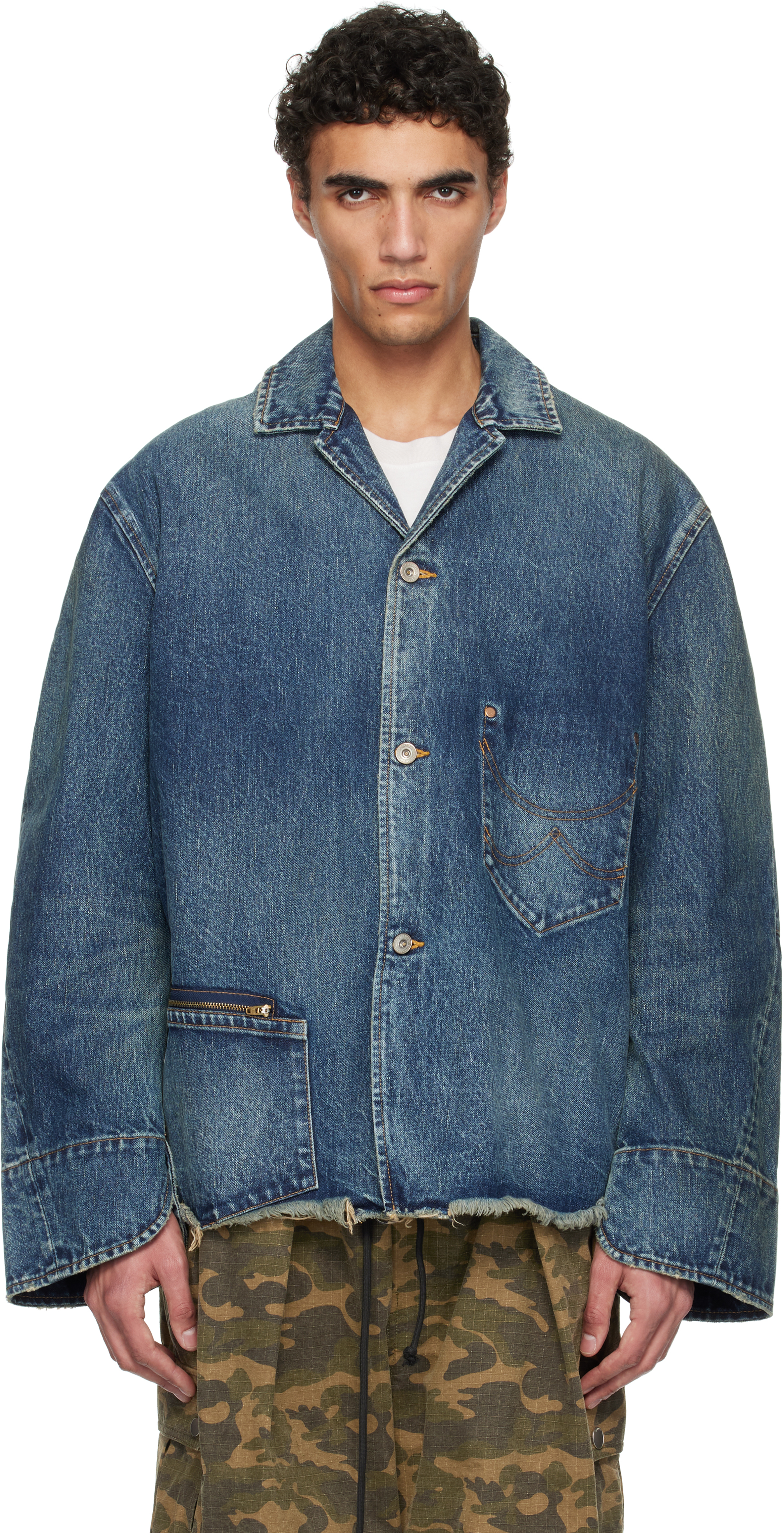 Blue Used Finish Denim Jacket