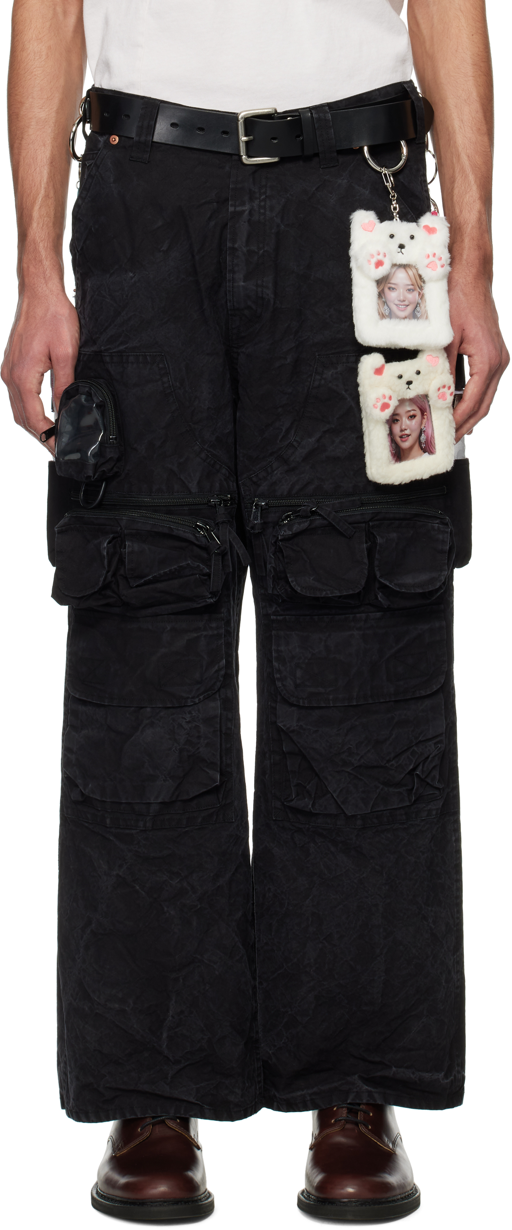 Black Oshi-Katsu Pocket Cargo Pants