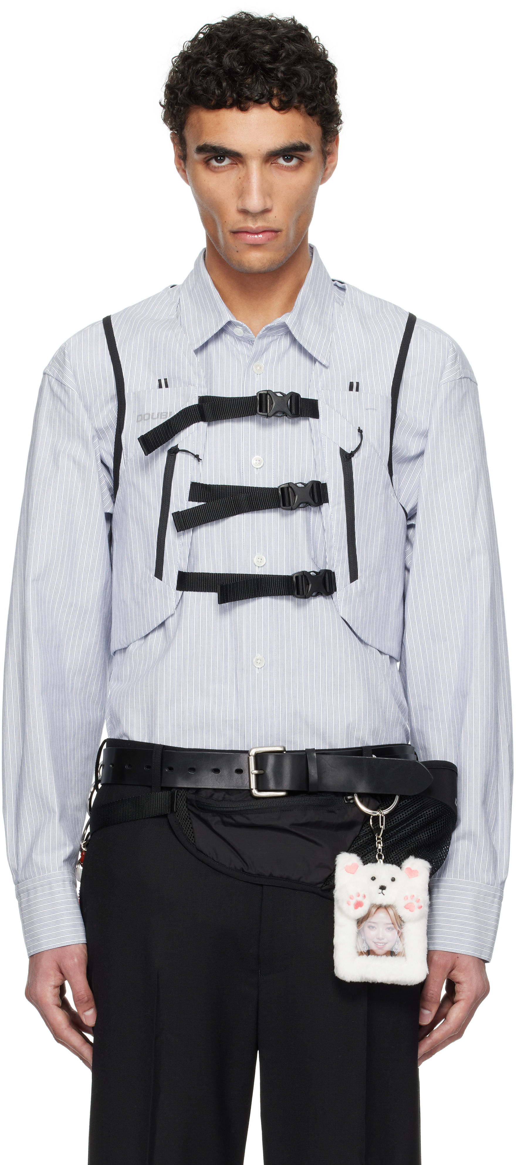 Blue 
White Trail Vest Stripe Shirt