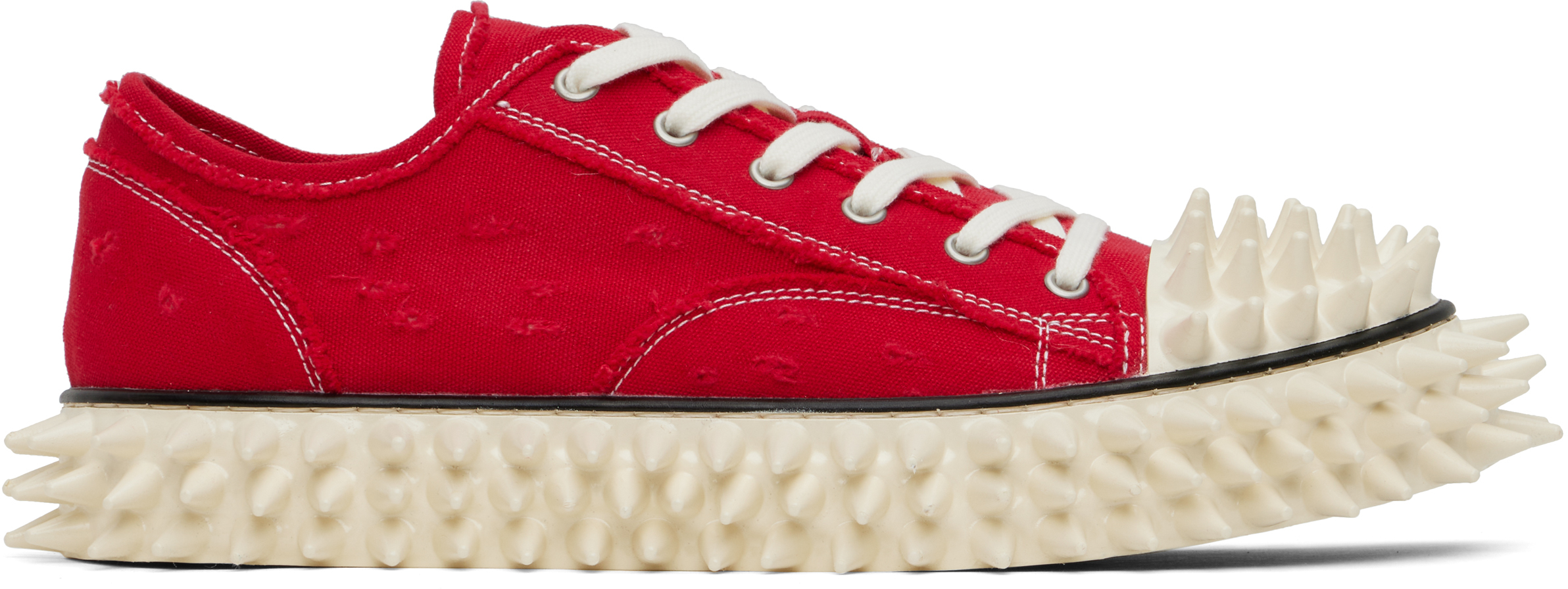 Red Spiky Canvas Sneakers