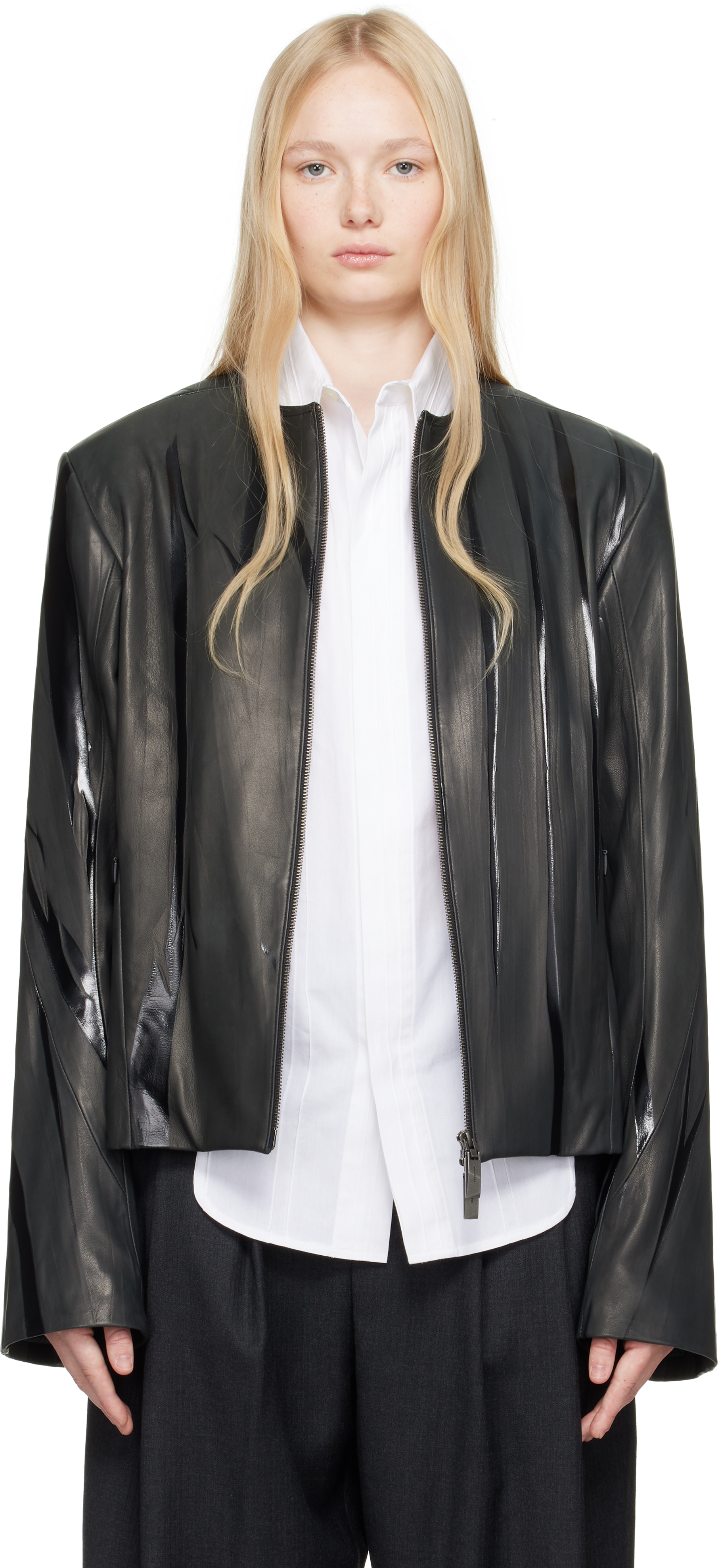 Black Product. 14 Leather Jacket by ADER error on Sale