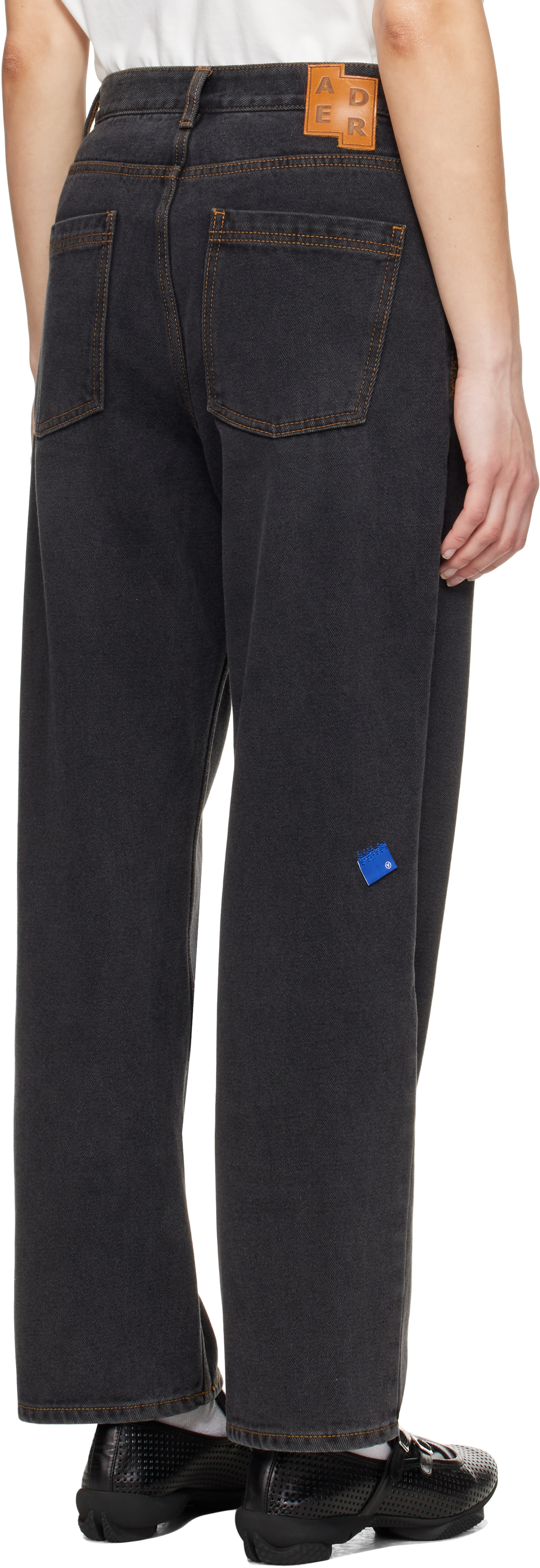 Ader Error Black Sig; Trs Tag 01 Jeans In Noir