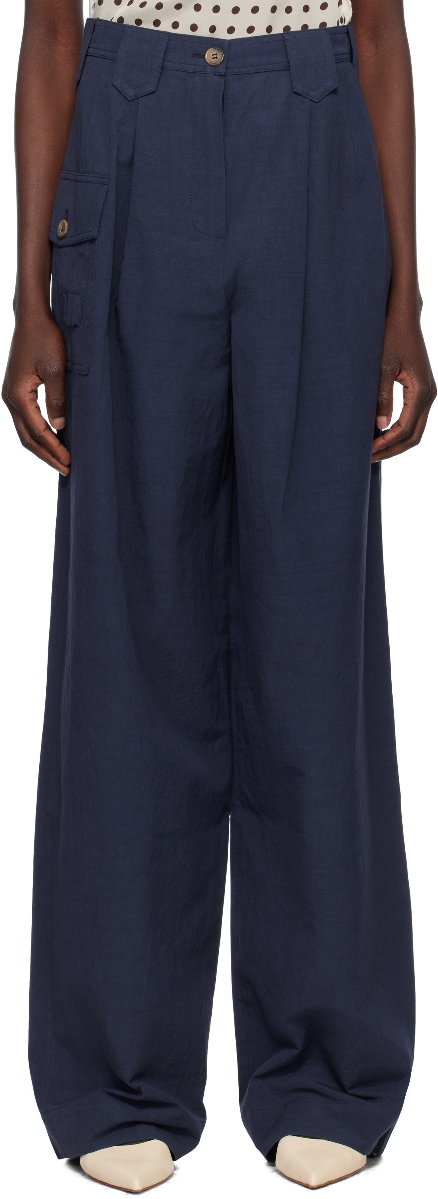 Navy Beatrice Trousers