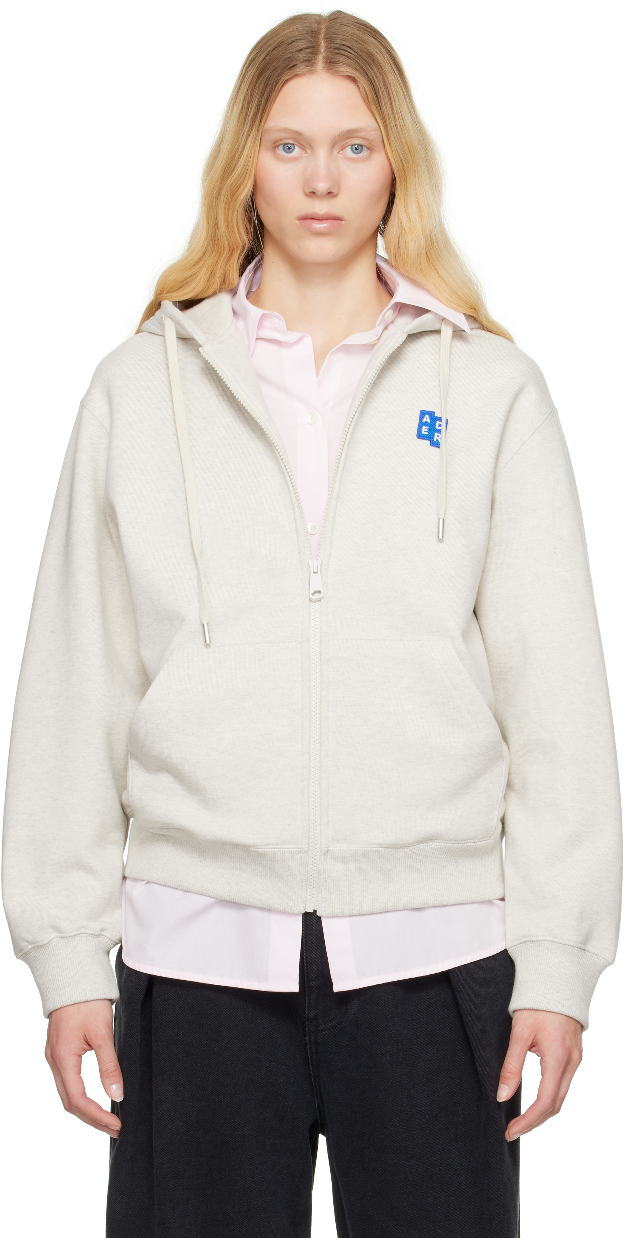 【関税込み】ADER error グレー Sig; TRS Tag フーディ ADER error: グレー Sig; TRS Tag 01 ジップアップフーディ