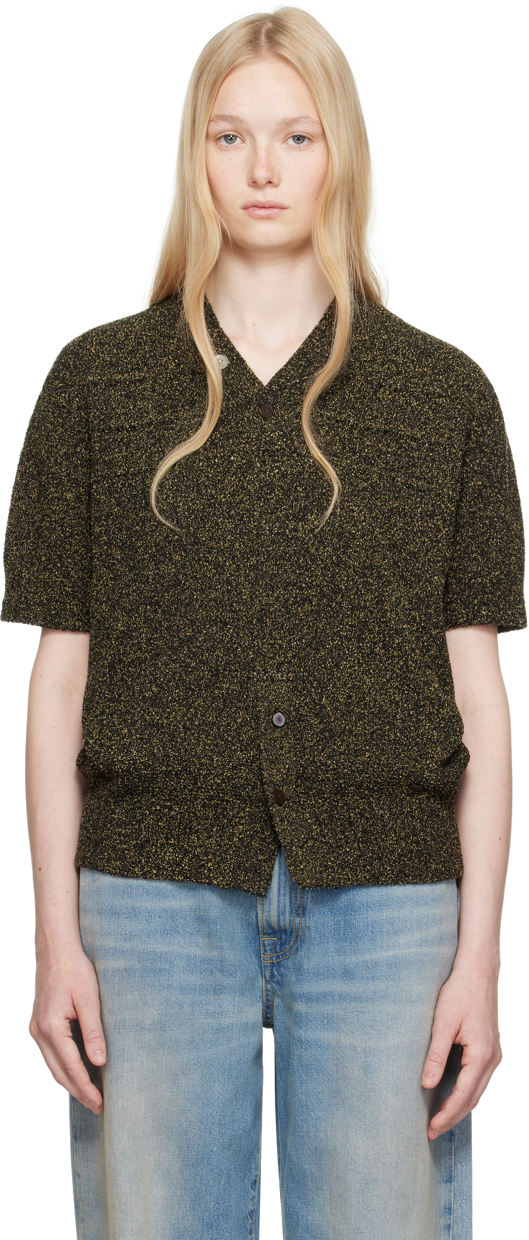 Black Half Sleeve Knit Product. 59 Sweater