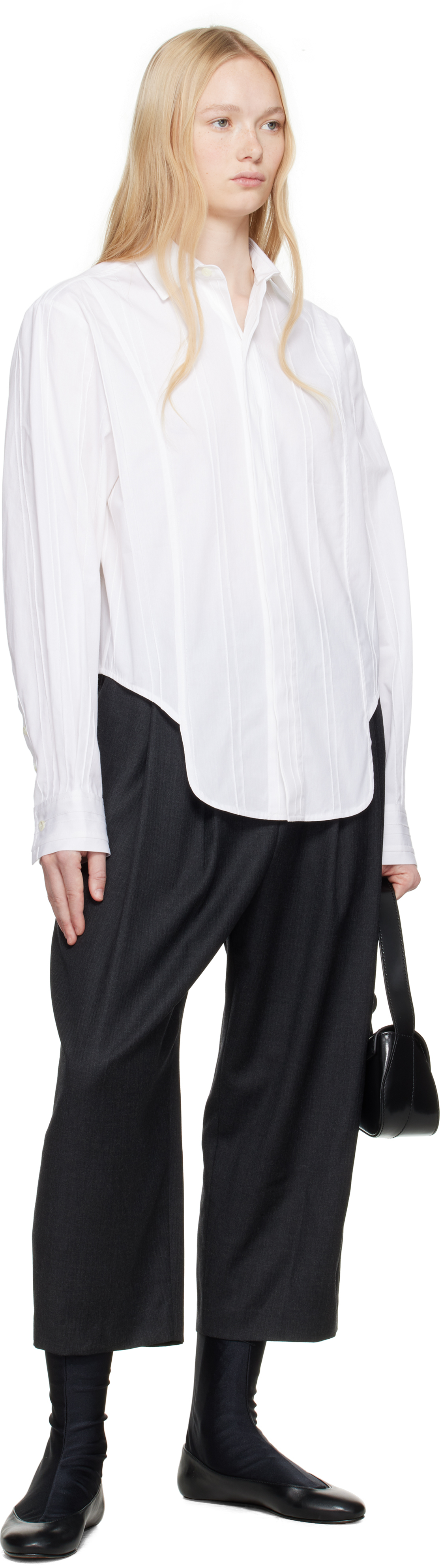 Ader Error Long Sleeve Shirt In White