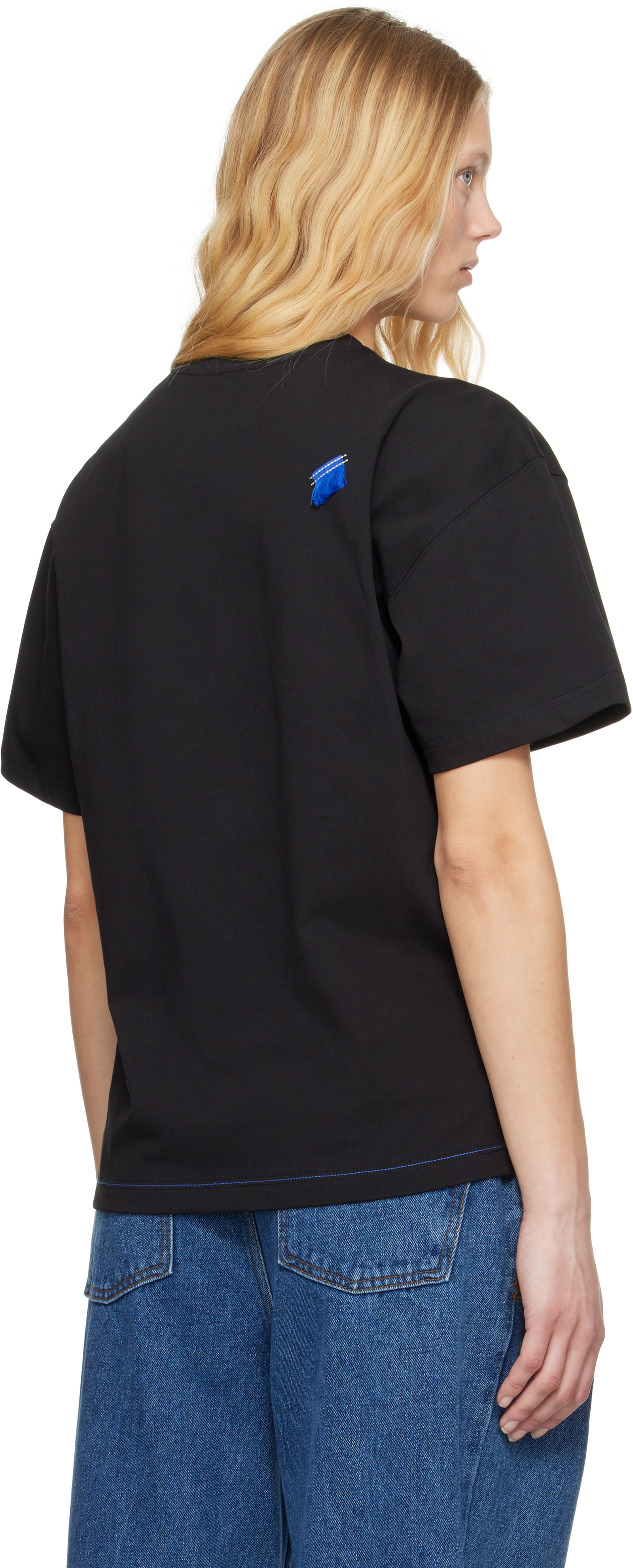Ader Error Black Blue Net Product. 49 T-shirt In Black