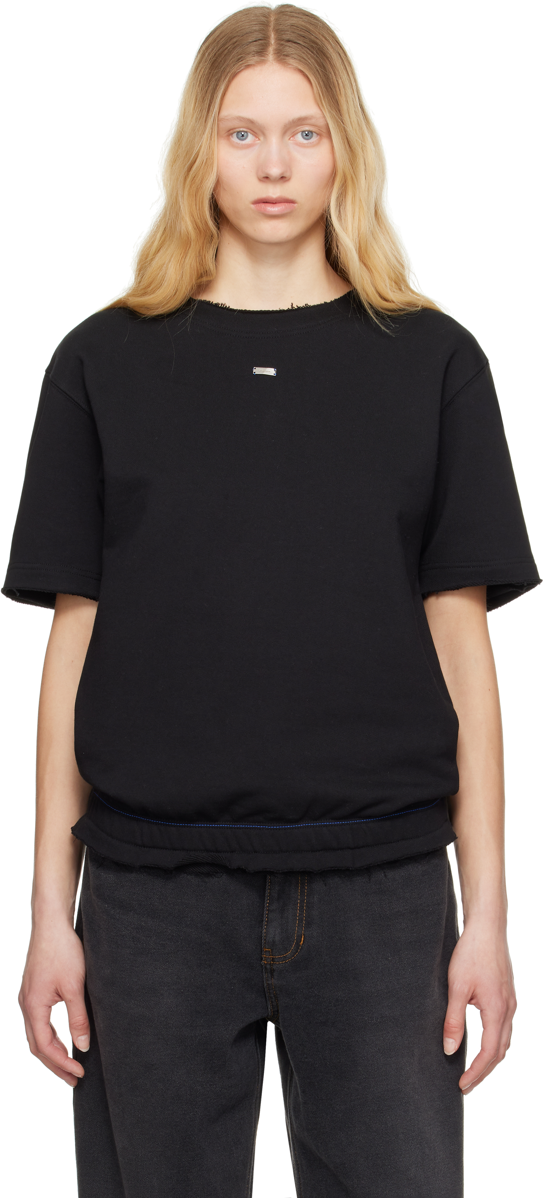 ADER error ブラック Product. 36 五分袖 スウェットシャツ ADER errorのブラック Product. 36 五分袖 スウェットシャツが