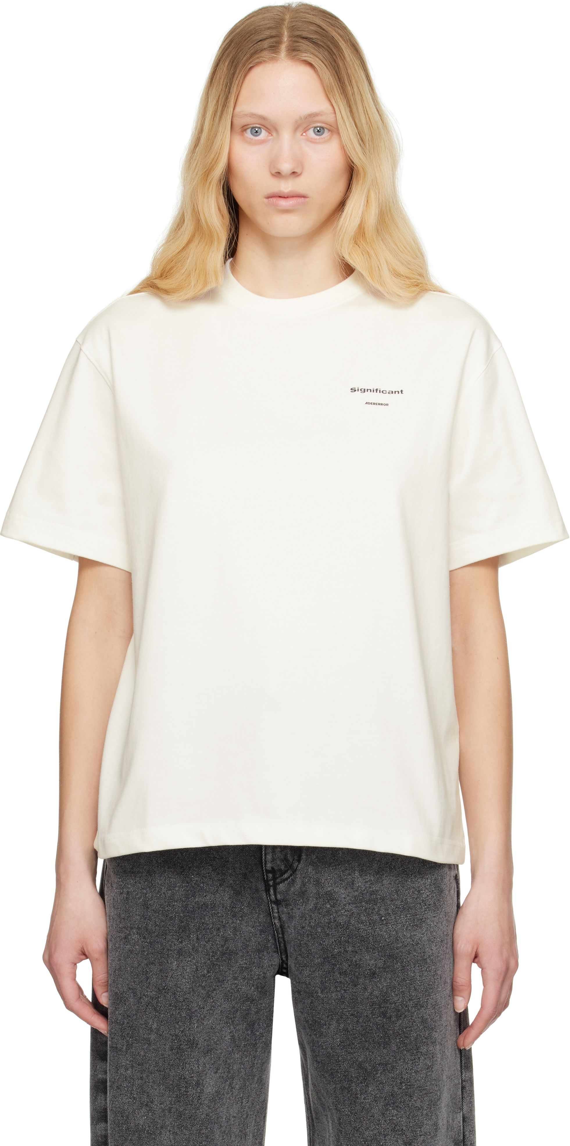 ★ADERERROR★ AD logo tshirt Off white Off-White Sig; 01 Tag T-shirt by ADER error on Sale