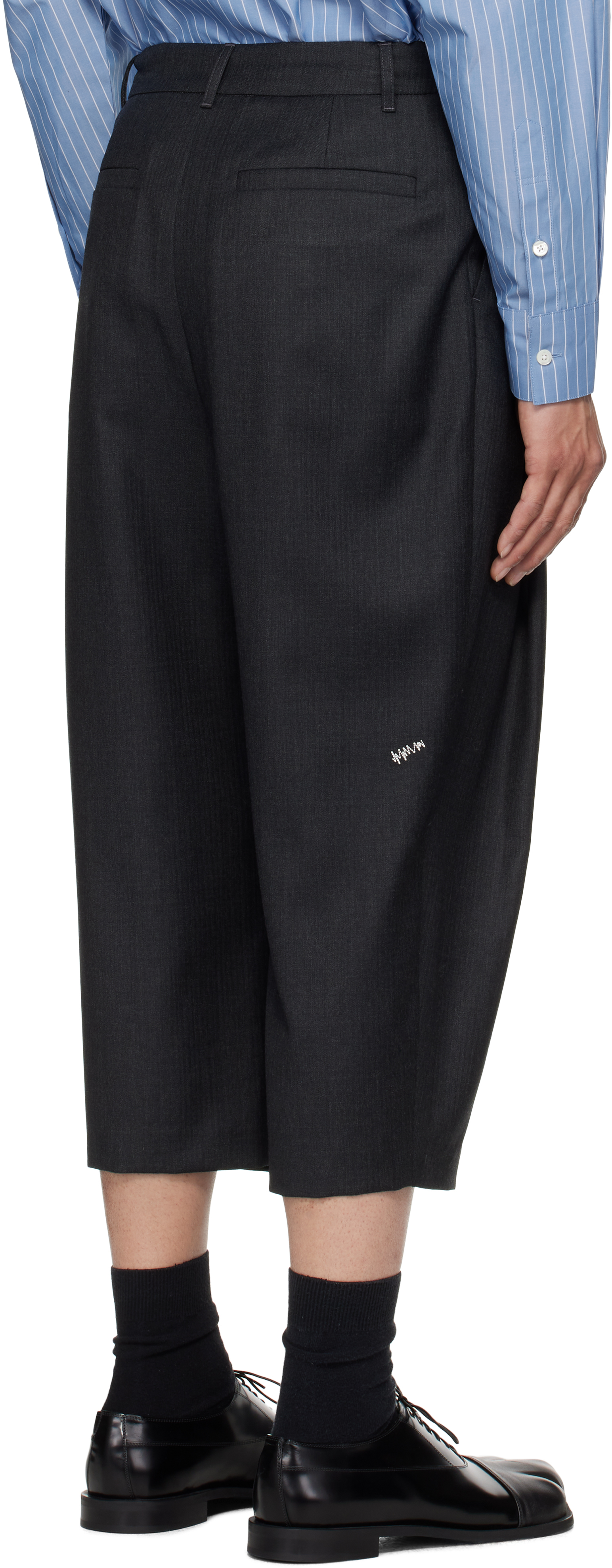 Ader Error Pleated Casual Pants In Grey