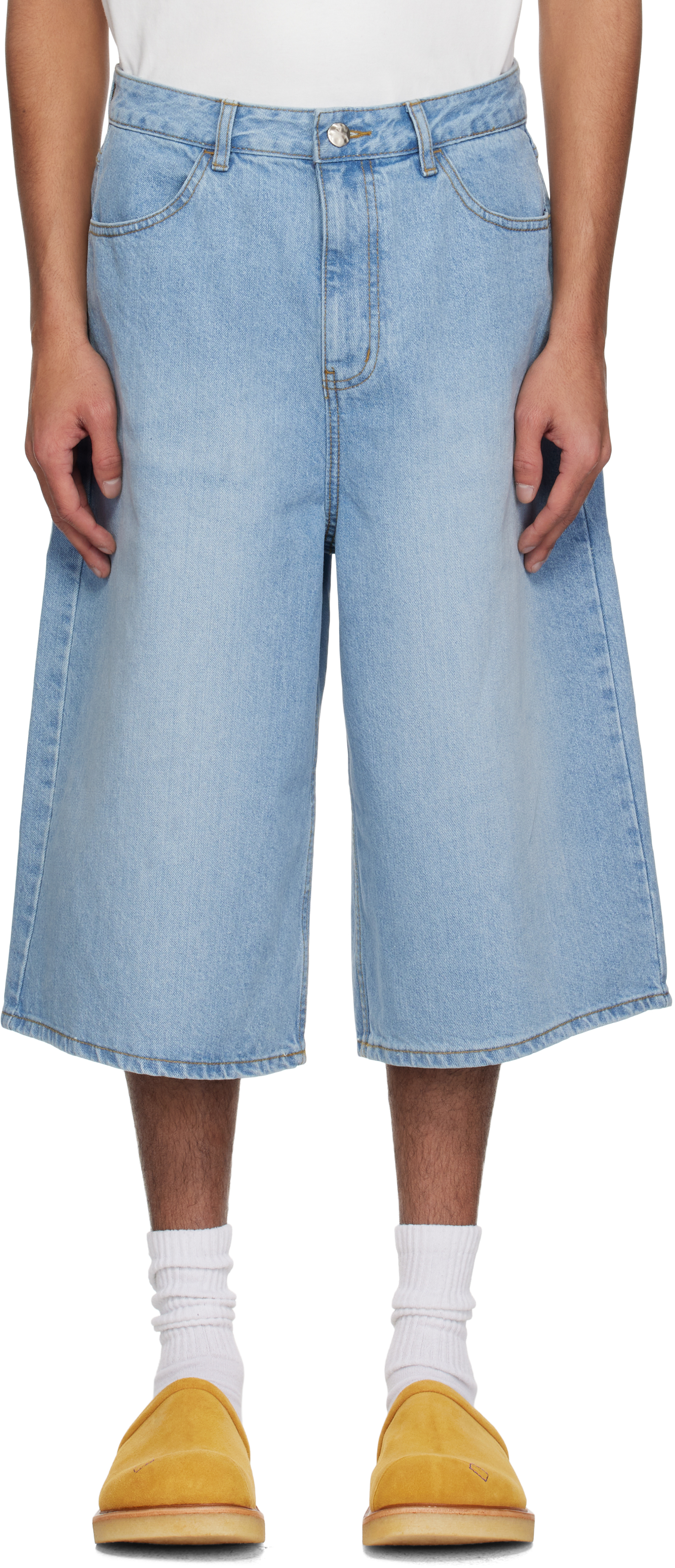 ADERERROR◆Sig; TRS Tag shorts 01 ADER error: Black Sig; TRS Tag 01 Denim Shorts | SSENSE