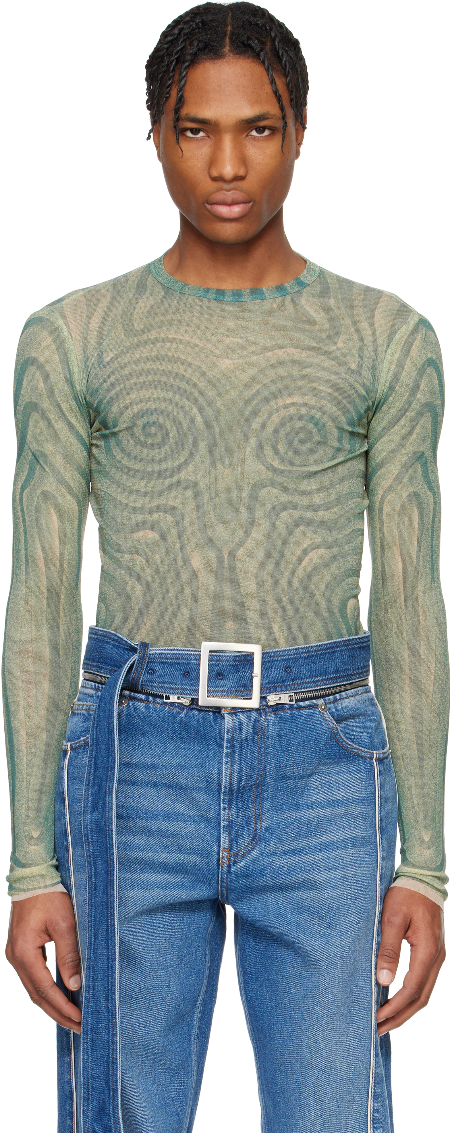 【関税込み】Jean Paul Gaultier ブルー 'The Spirale' トップス Jean Paul Gaultierのブルー 'The Spirale' トップスがセール中