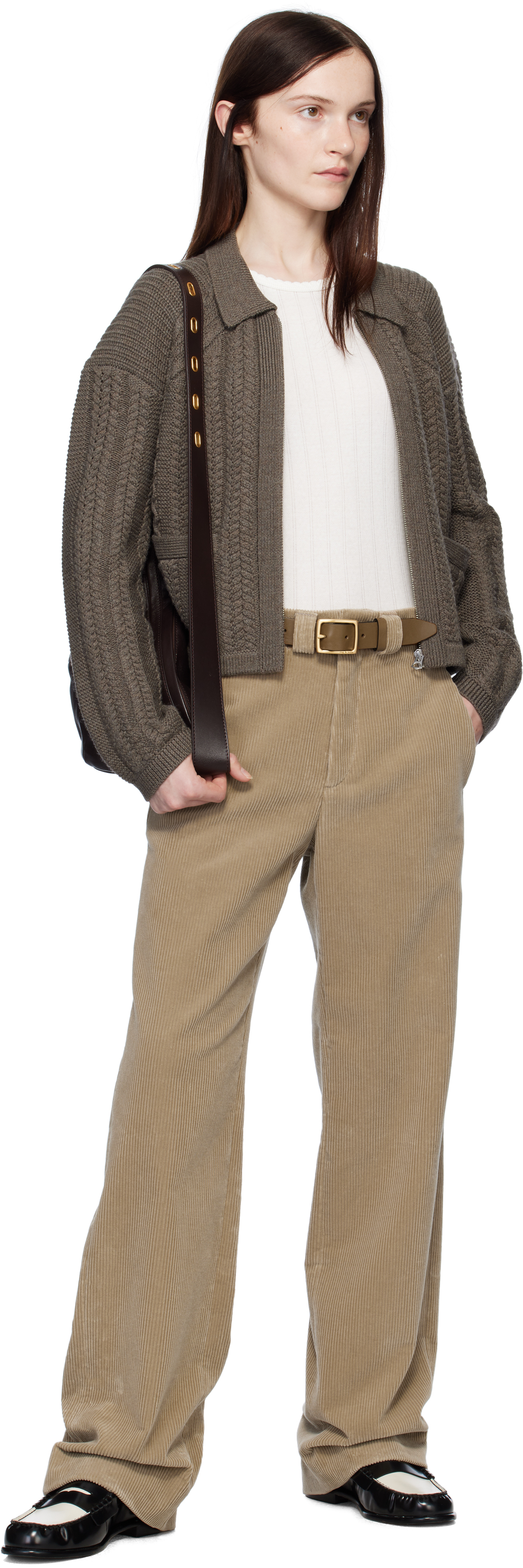 Rag & Bone Brown Leather Boyfriend Belt In Chestnut