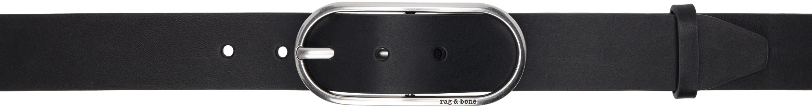 Black Rounded Rebound Leather Belt