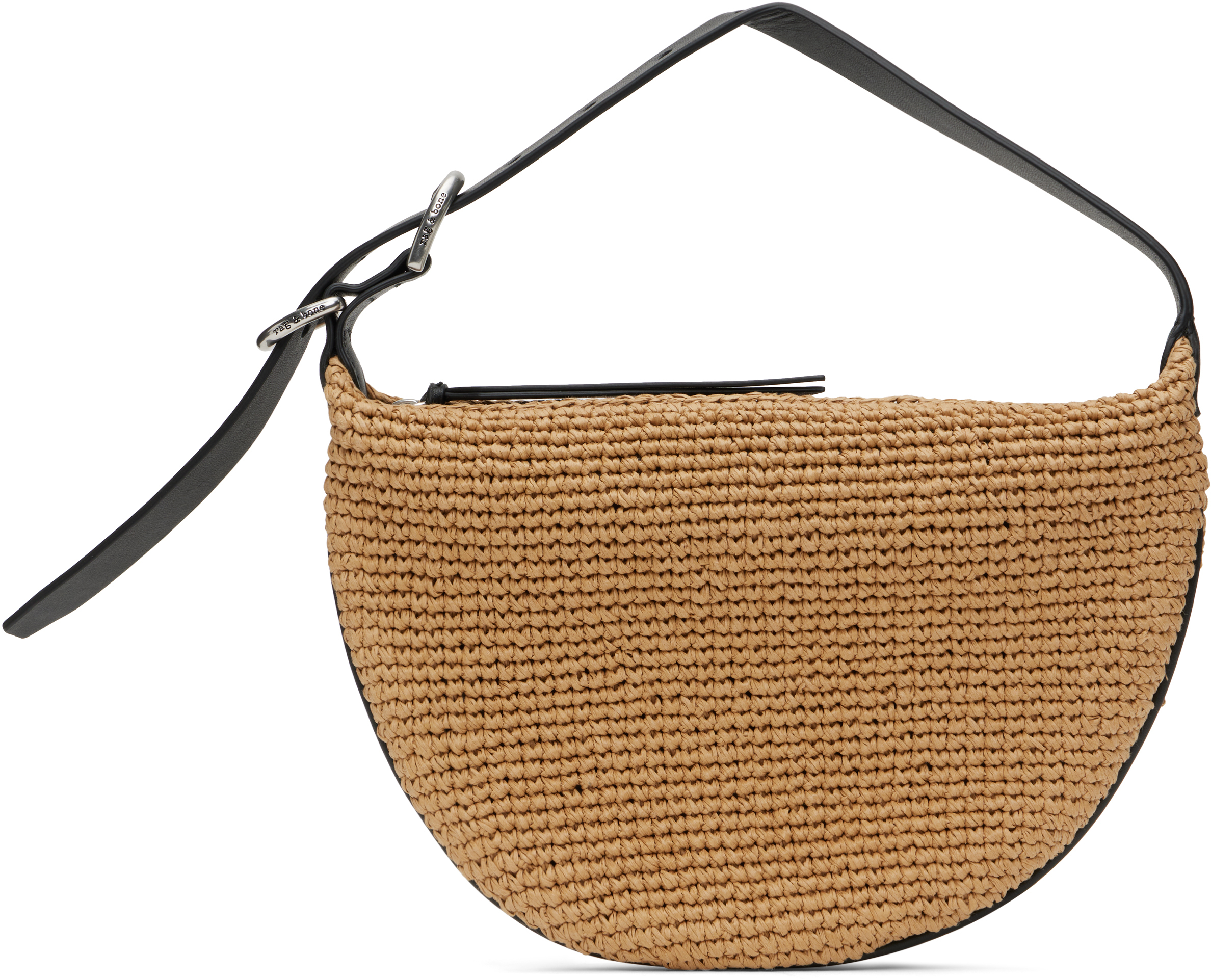 Beige Mercer Small Straw Bag