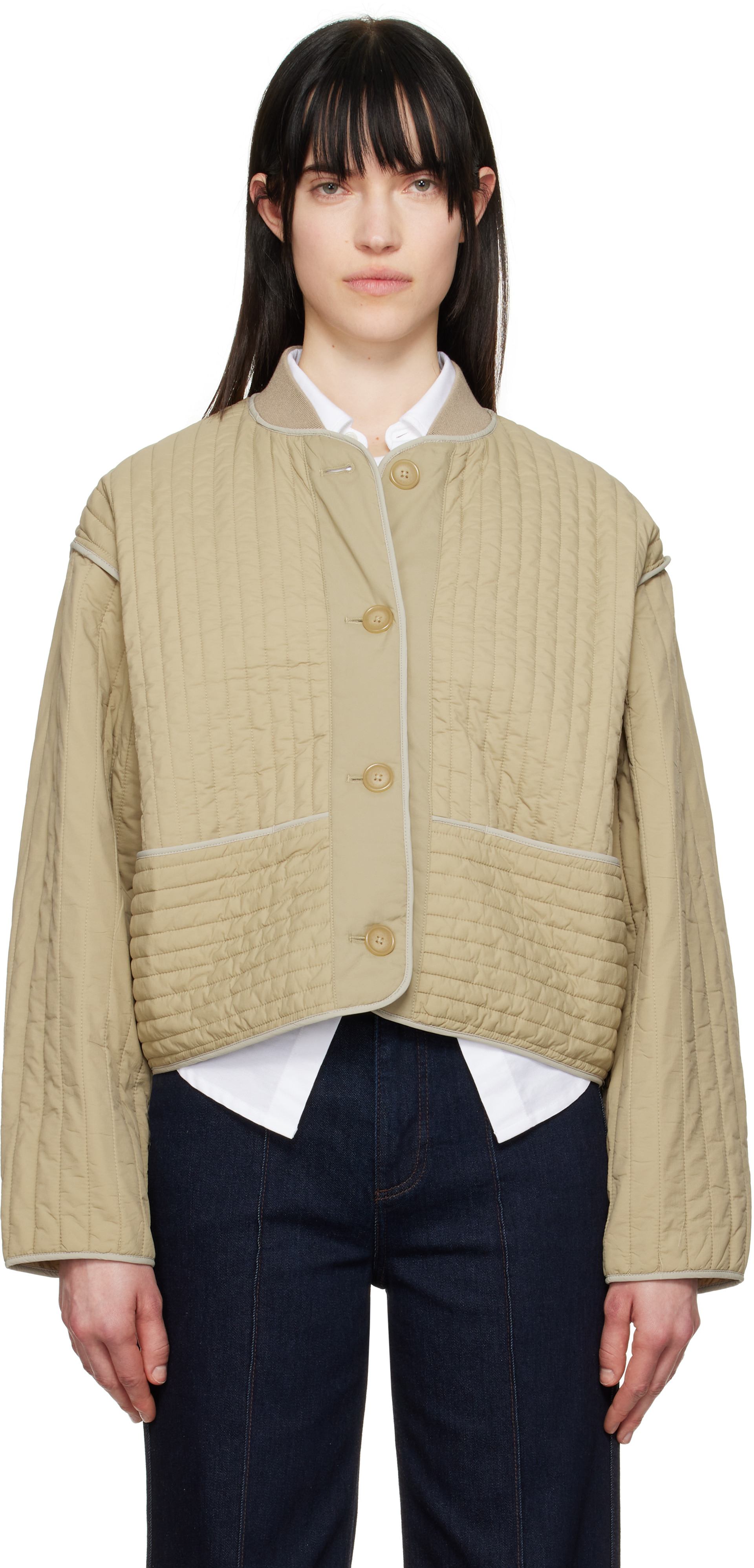 Beige Marley Quilted Jacket