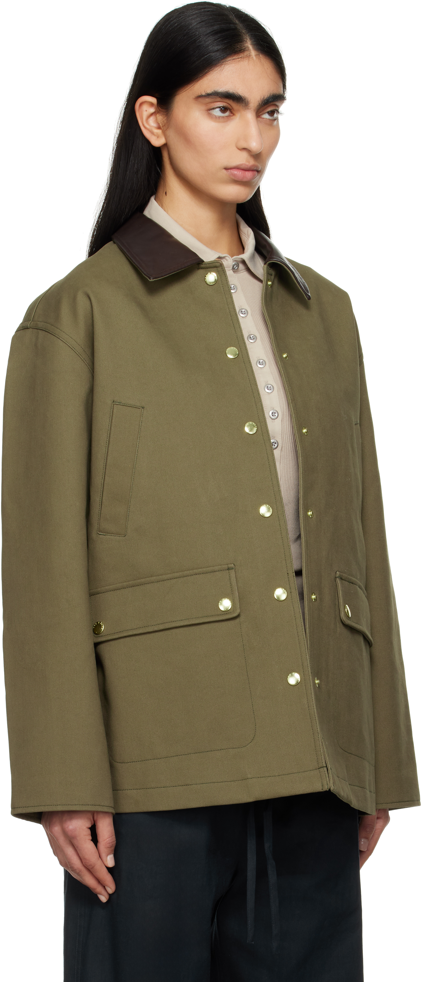 Shop Rag & Bone Khaki Cassidy Cotton Jacket In Army