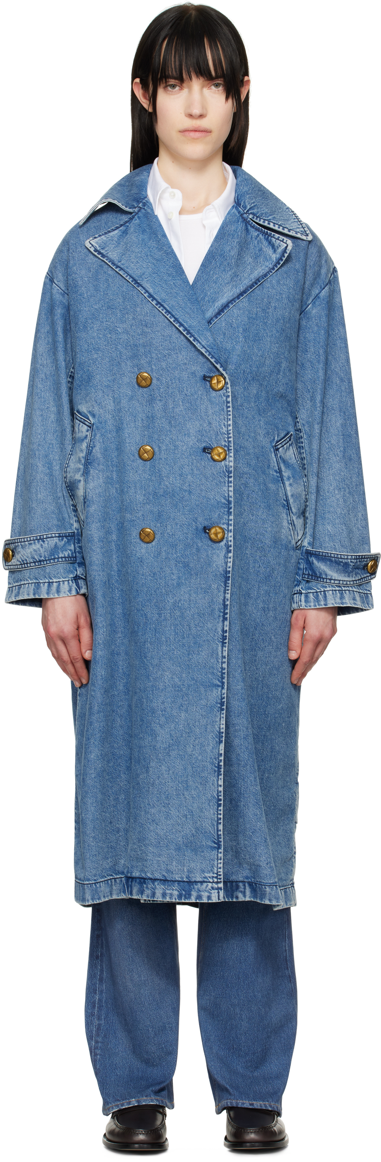 Blue Featherweight Alora Denim Trench Coat