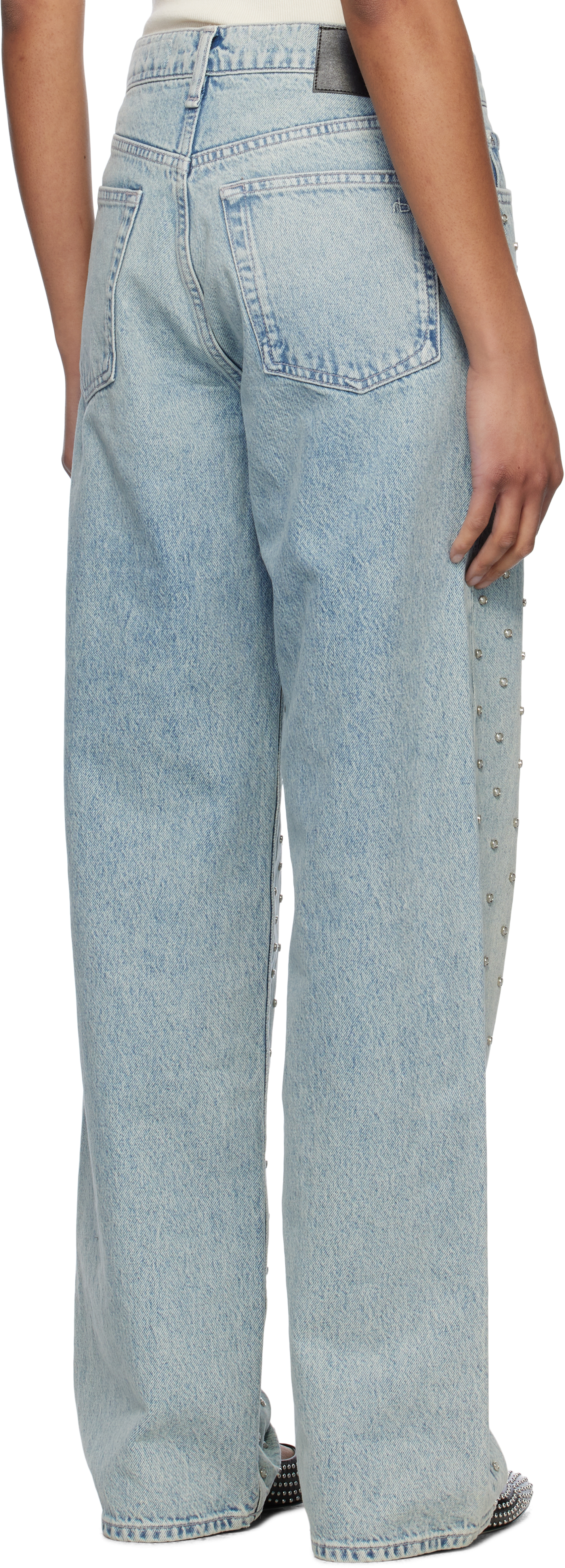 Rag & Bone Blue Shea Relaxed Straight Jeans In Blue