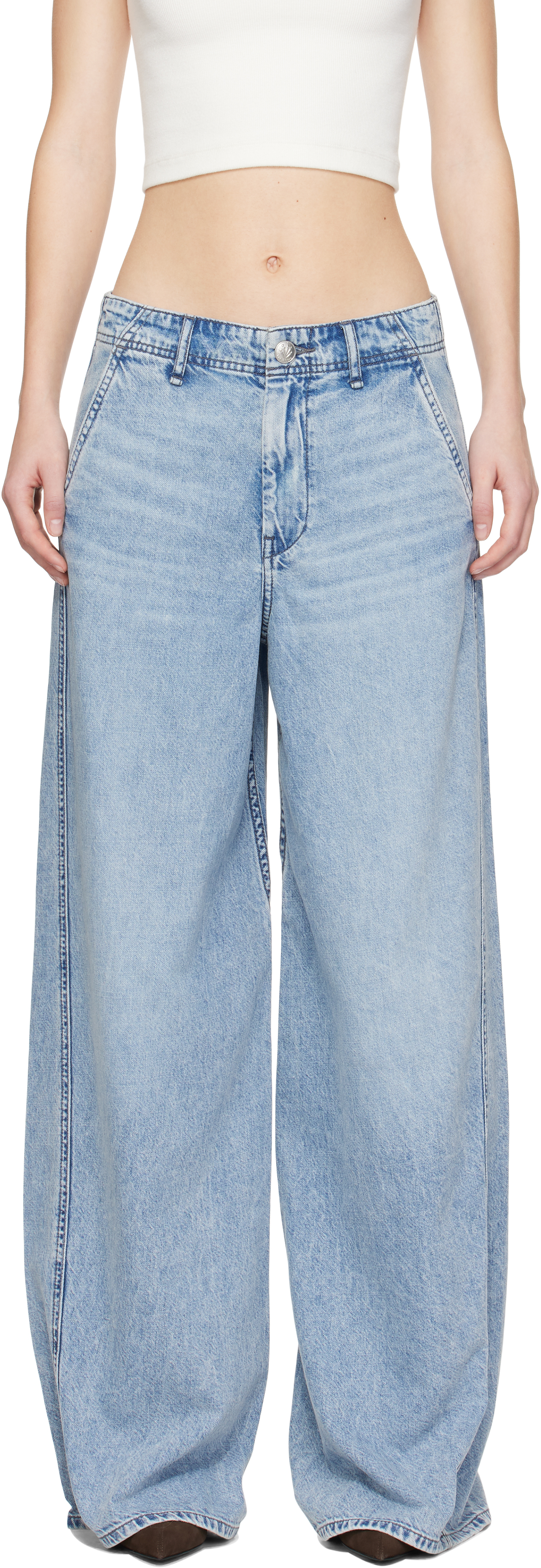 Blue Featherweight Wide-Leg Sofie Jeans