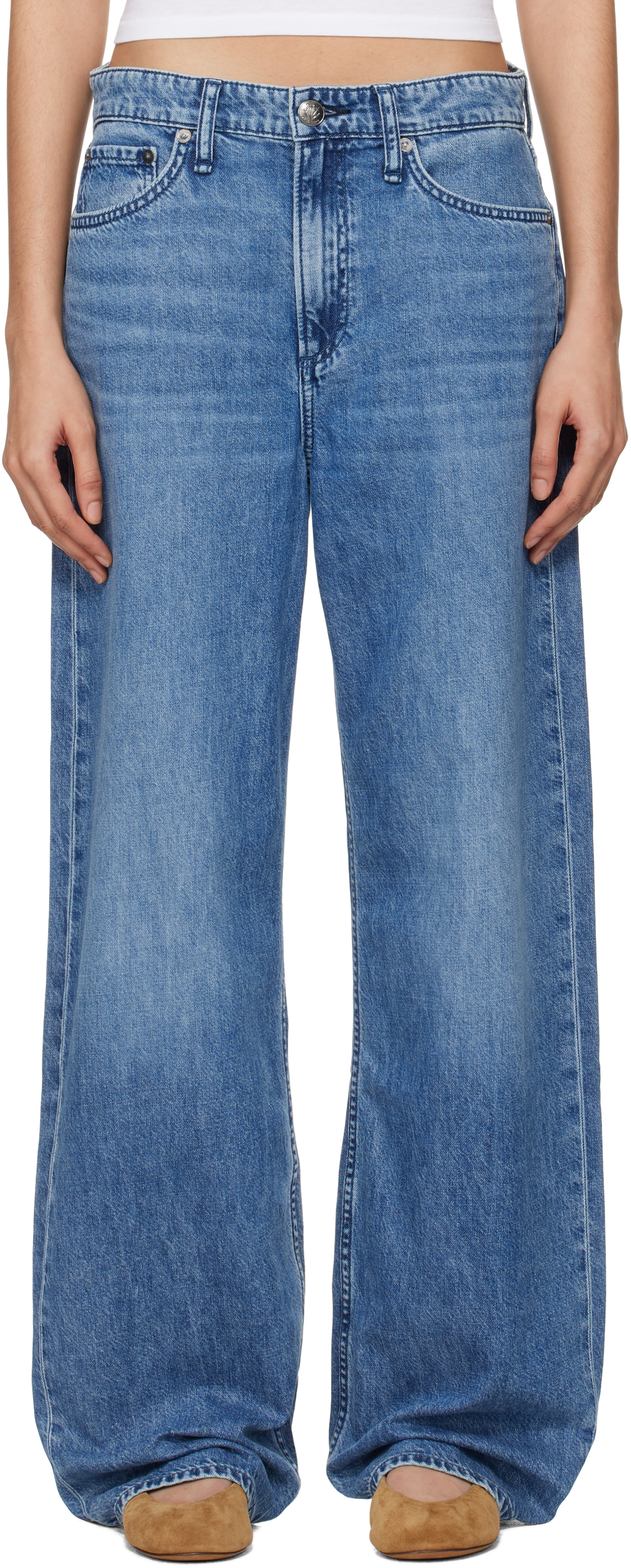 【関税込み】rag & bone ブルー Logan ミッドライズ ジーンズ rag & boneのブルー Logan ミッドライズ ジーンズがセール中