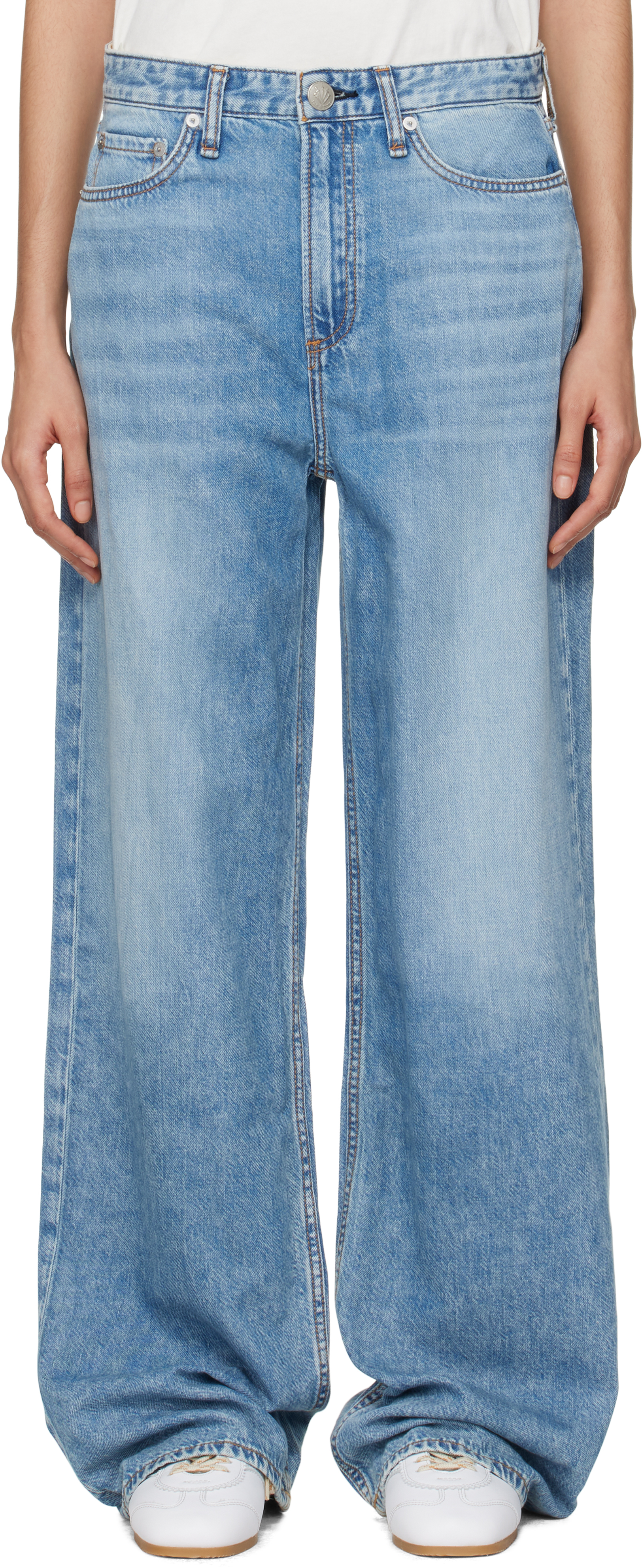 Jean Femme Rag & Bone 'The Logan' - Coupe Florale Taille Haute Jambes Larges - Taille 29 - Neuf Avec étiquette