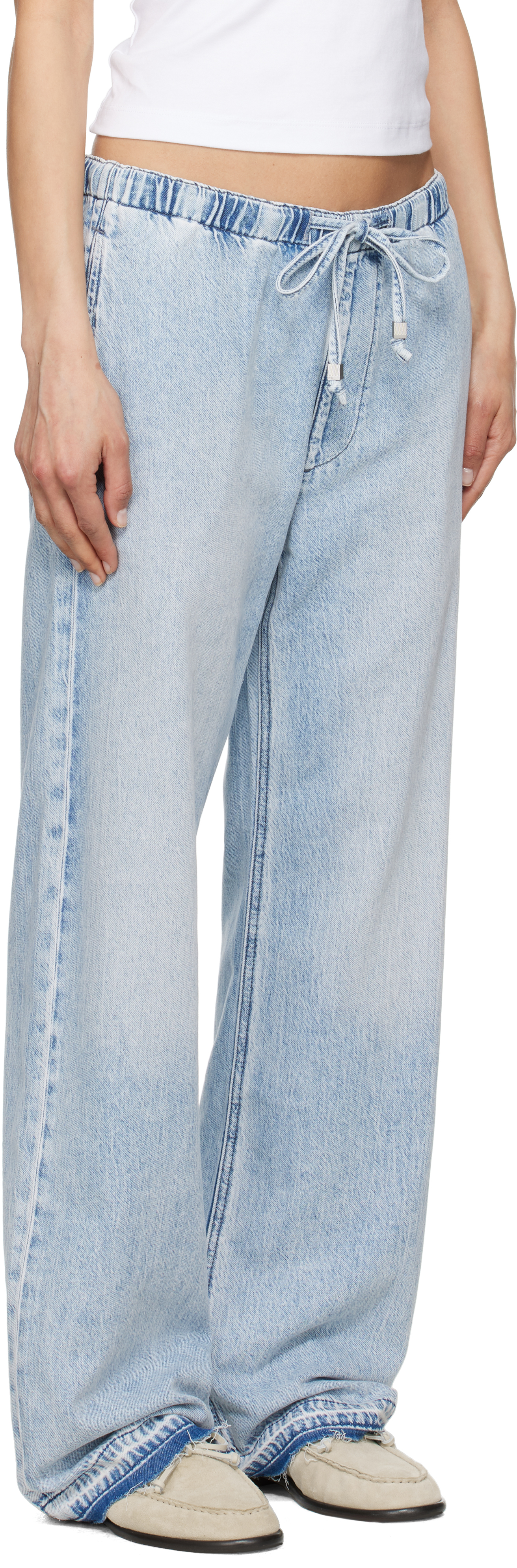 Rag & Bone Blue Ultra Featherweight Logan Wide-leg Jeans In Kierra
