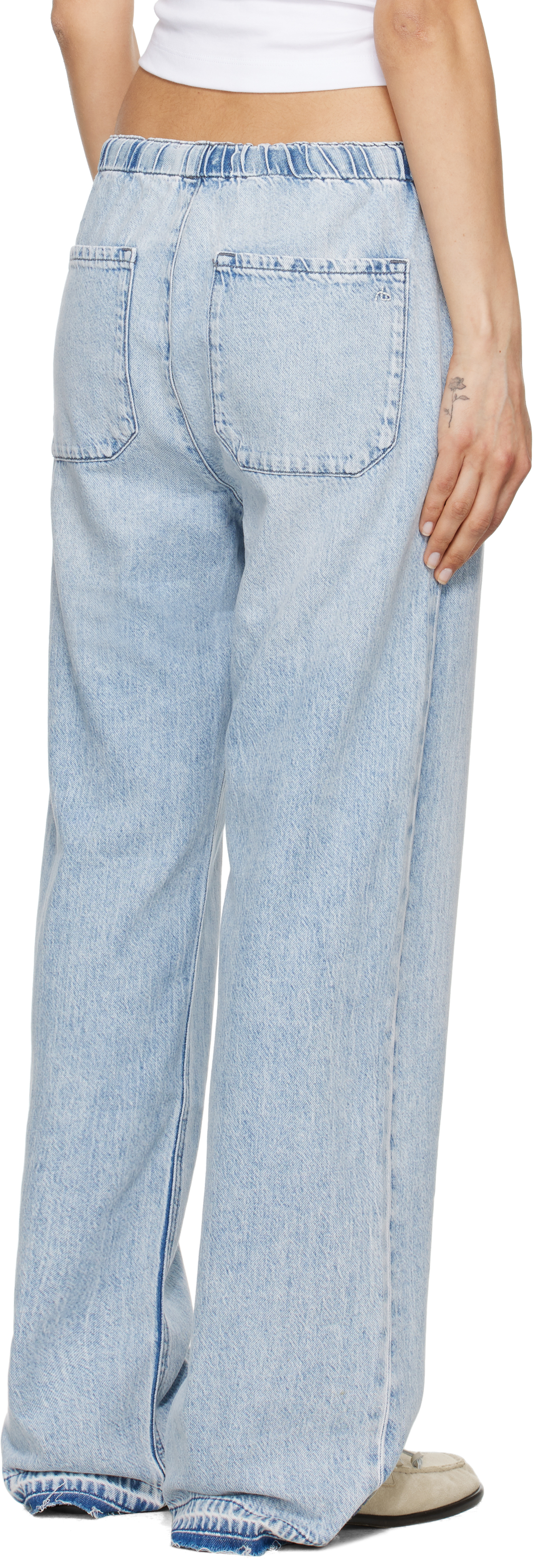 Rag & Bone Blue Ultra Featherweight Logan Wide-leg Jeans In Kierra