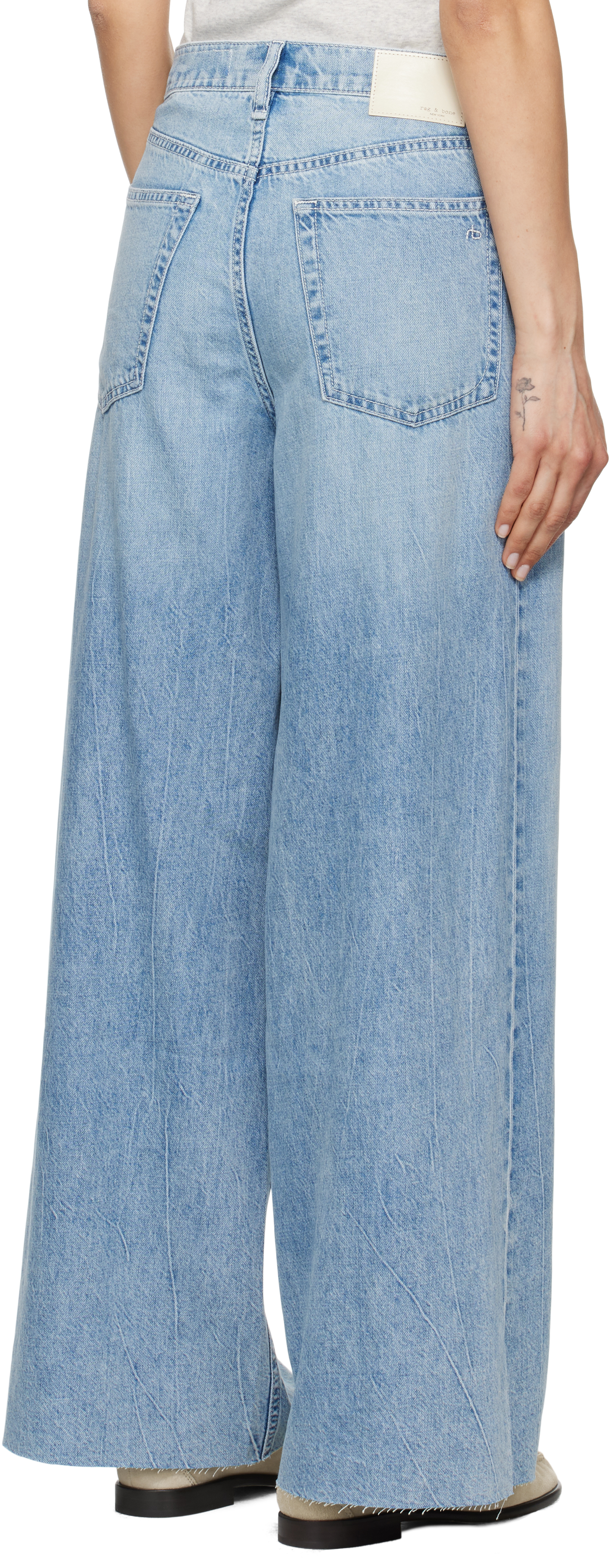 Rag & Bone Blue Wide Featherweight Sofie Jeans In Mira