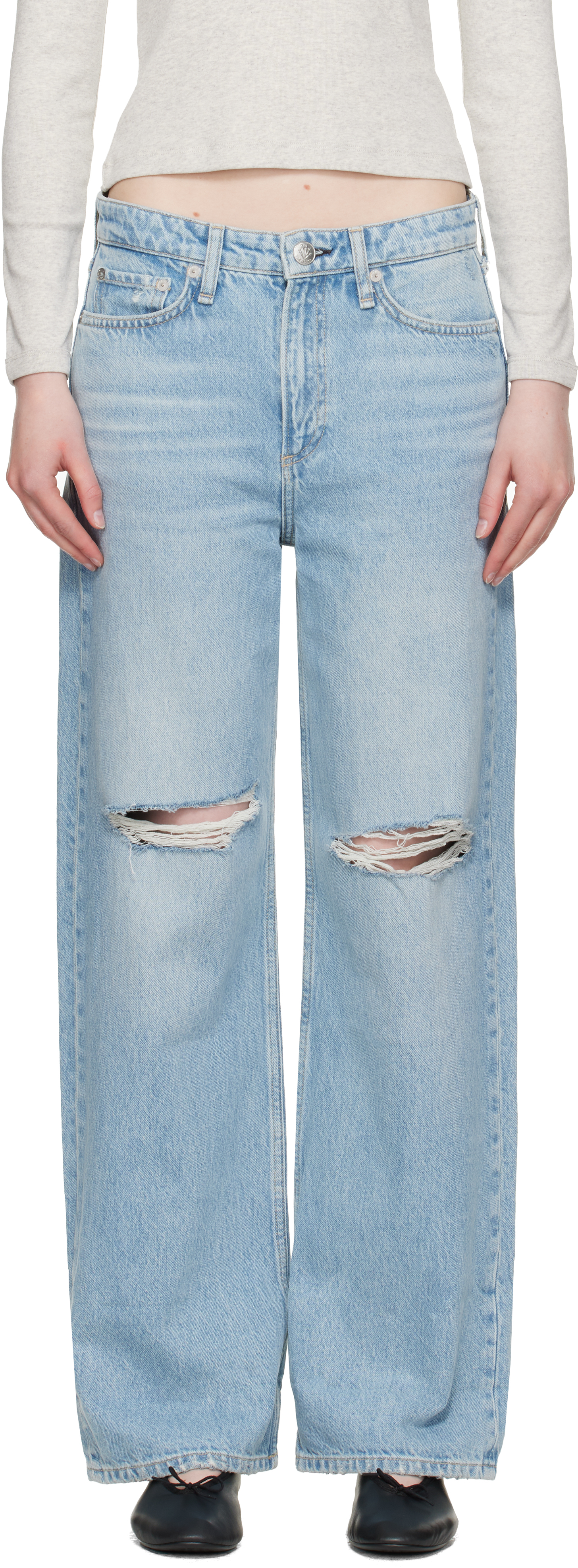 Rag & Bone Blue Logan Mid-rise Jeans In Ludlow