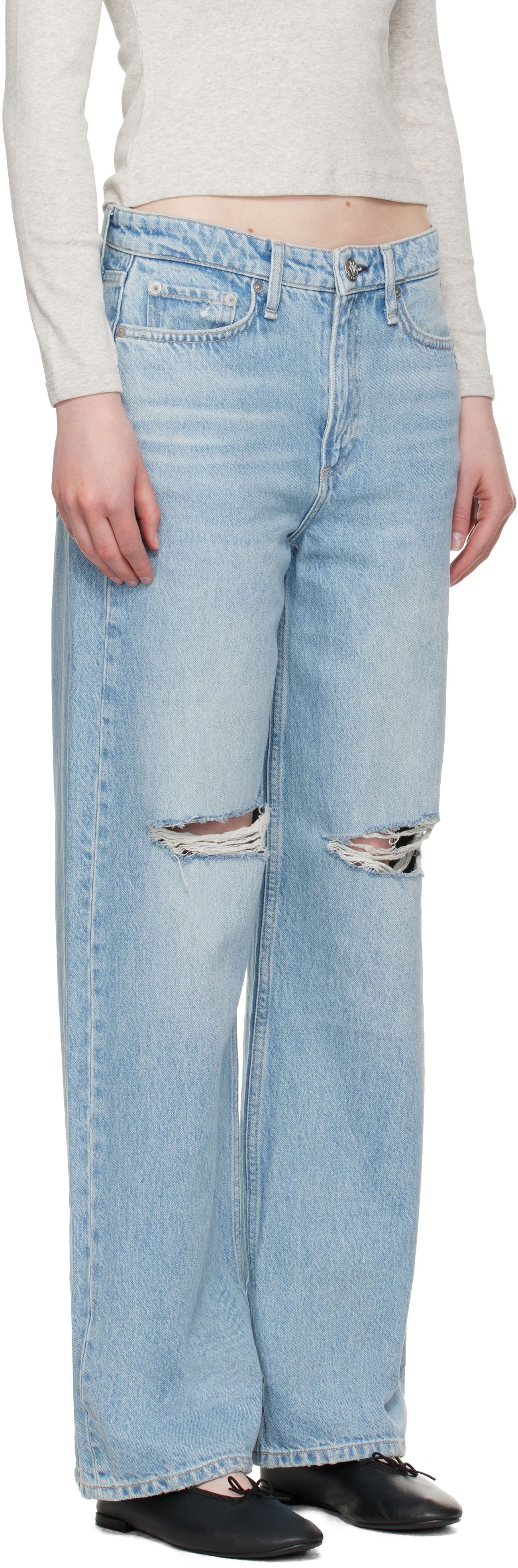 Rag & Bone Blue Logan Mid-rise Jeans In Ludlow