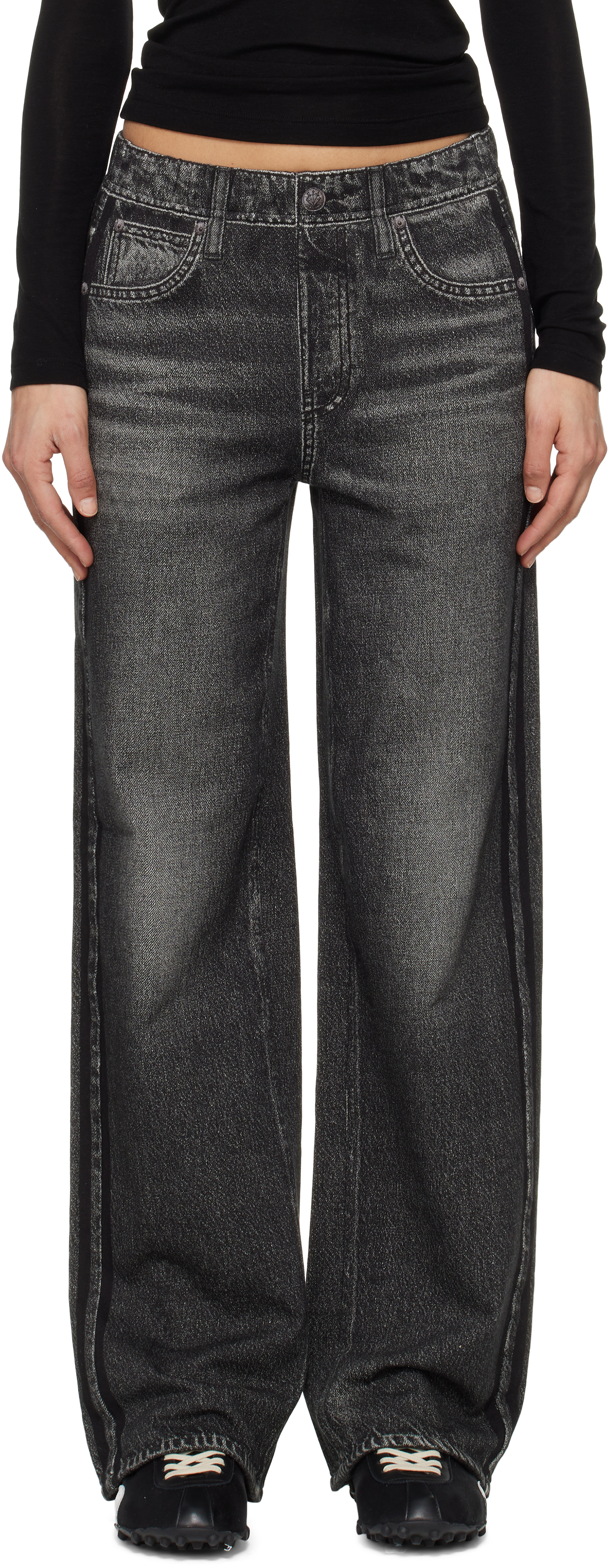 Gray Miramar Terry Wide-Leg Track Pants