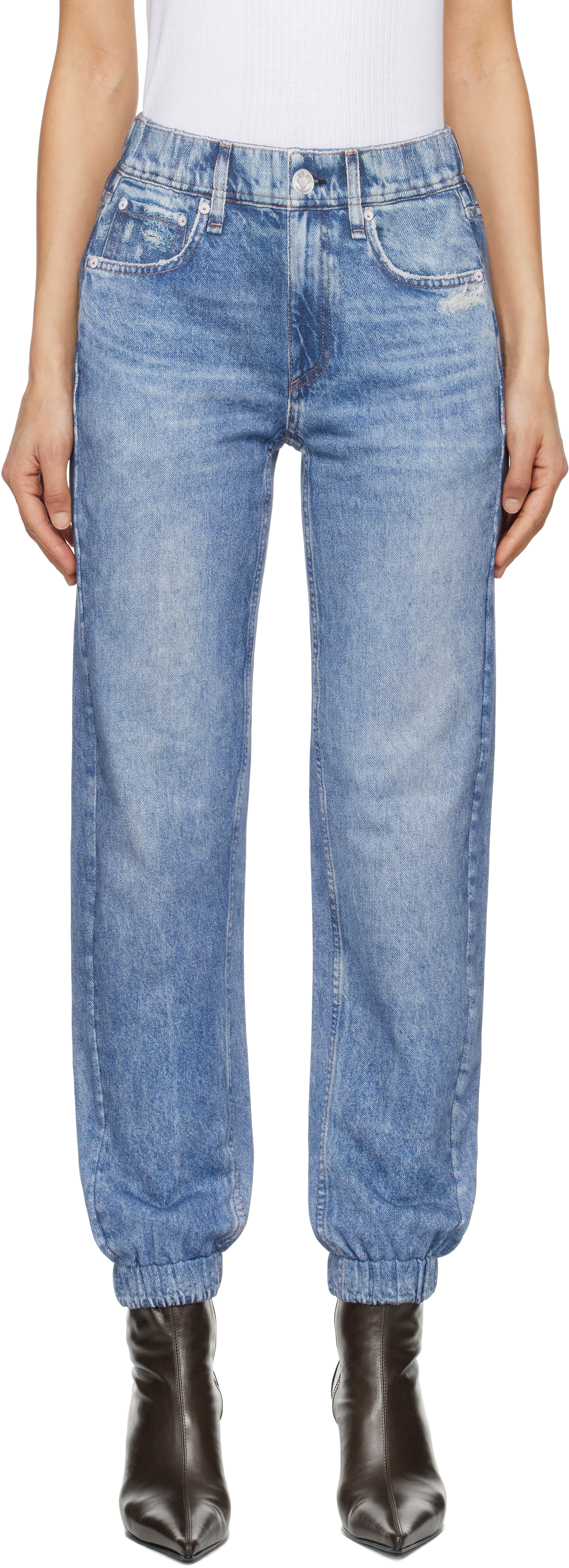 rag \u0026 bone: Blue Miramar Terry Jogger Sweatpants | SSENSE Canada