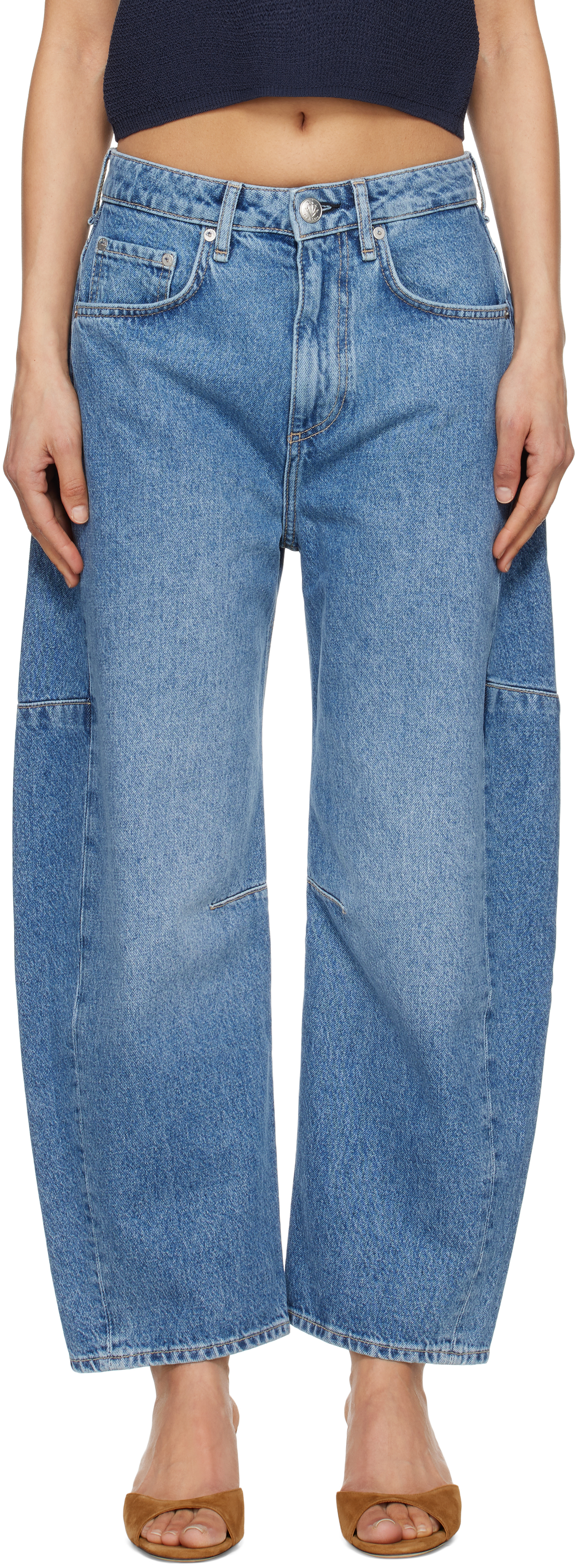 Blue Charlie Ankle-Length Barrel Jeans