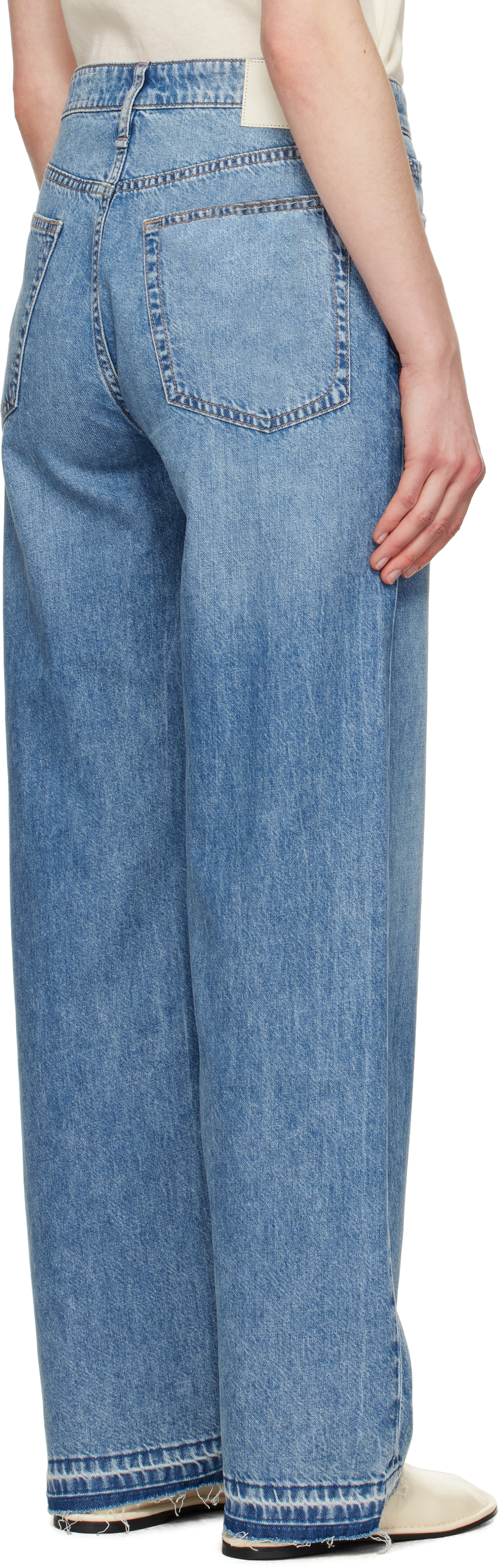 Rag & Bone Blue Featherweight Logan Wide-leg Jeans In Orian