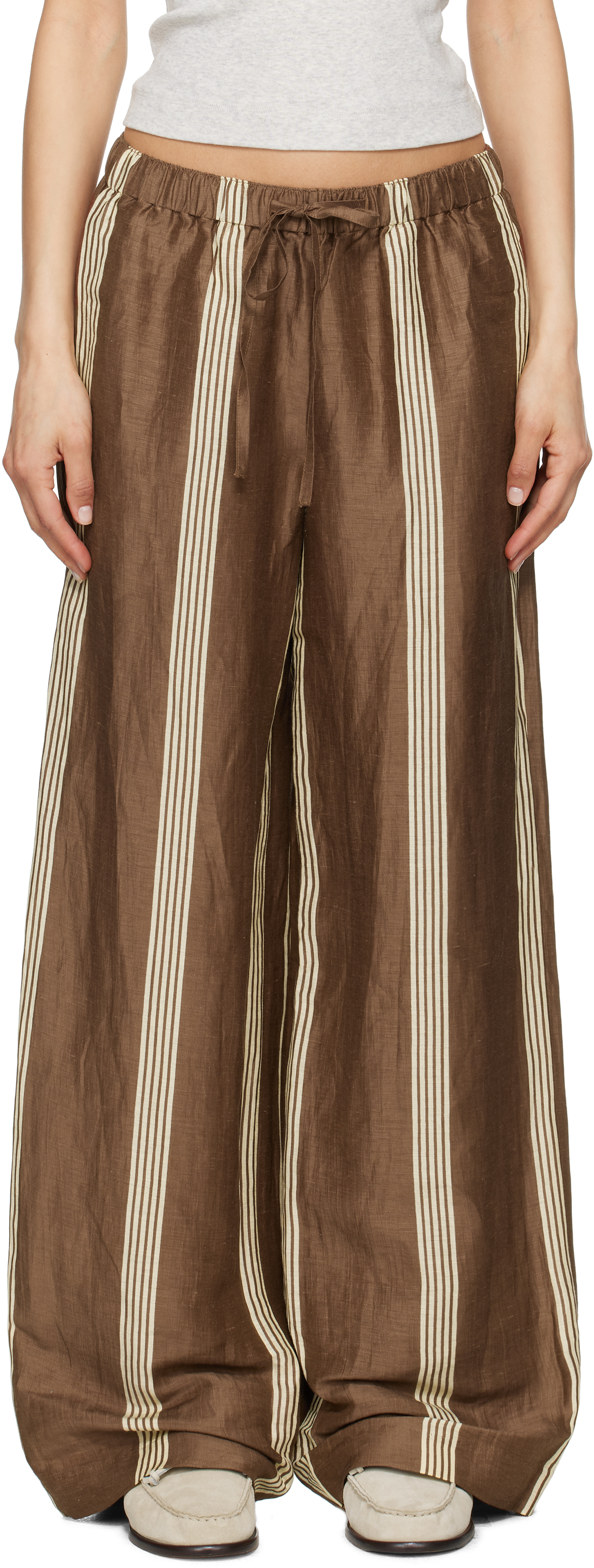 【関税込み】rag & bone ブラウン Olivia リネン トラウザーズ rag-and-bone-brown-olivia-
