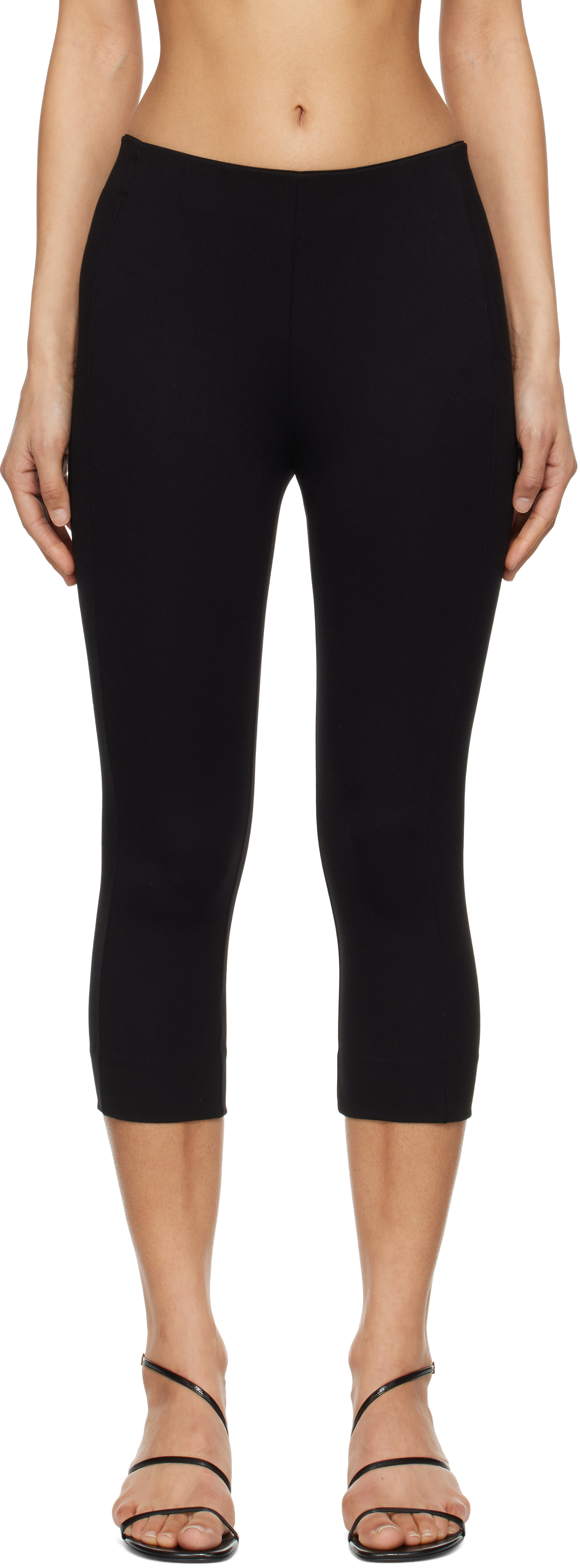 Black Simone Ponte Capri Trousers